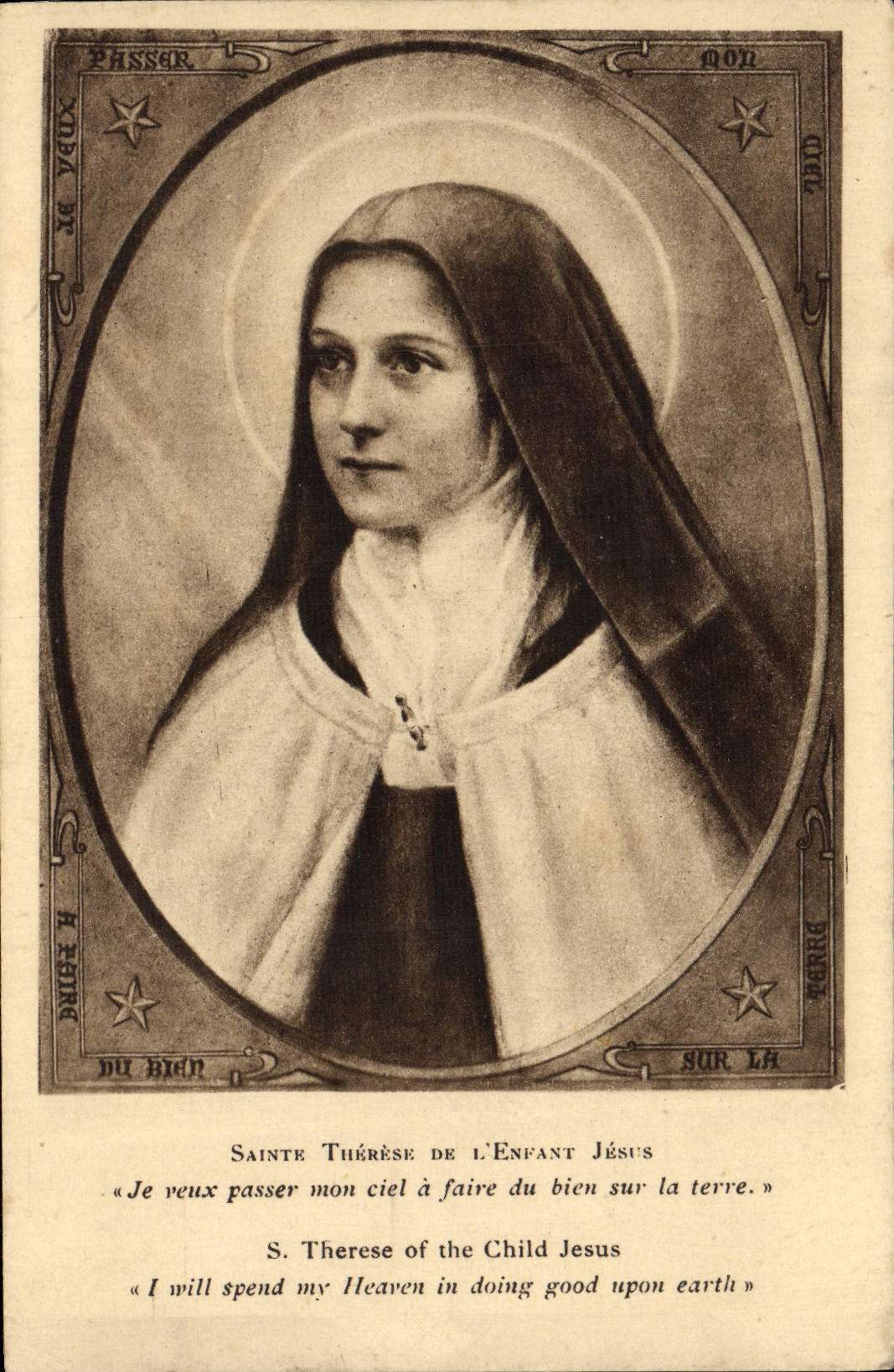 VINTAGE POSTCARD Sainte Therese of Enfast Jesus