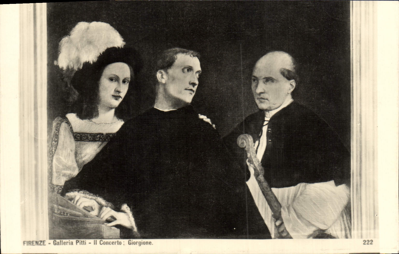 VINTAGE POSTCARD Firenze Galleria Pitti It Giorgione concerto