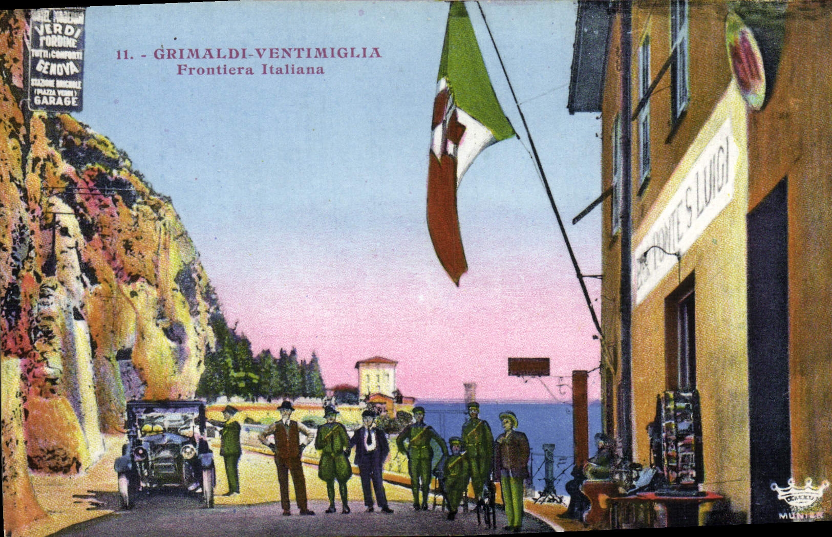 CPA Grimaldi Ventimiglia Frontiera Italiana Douanes