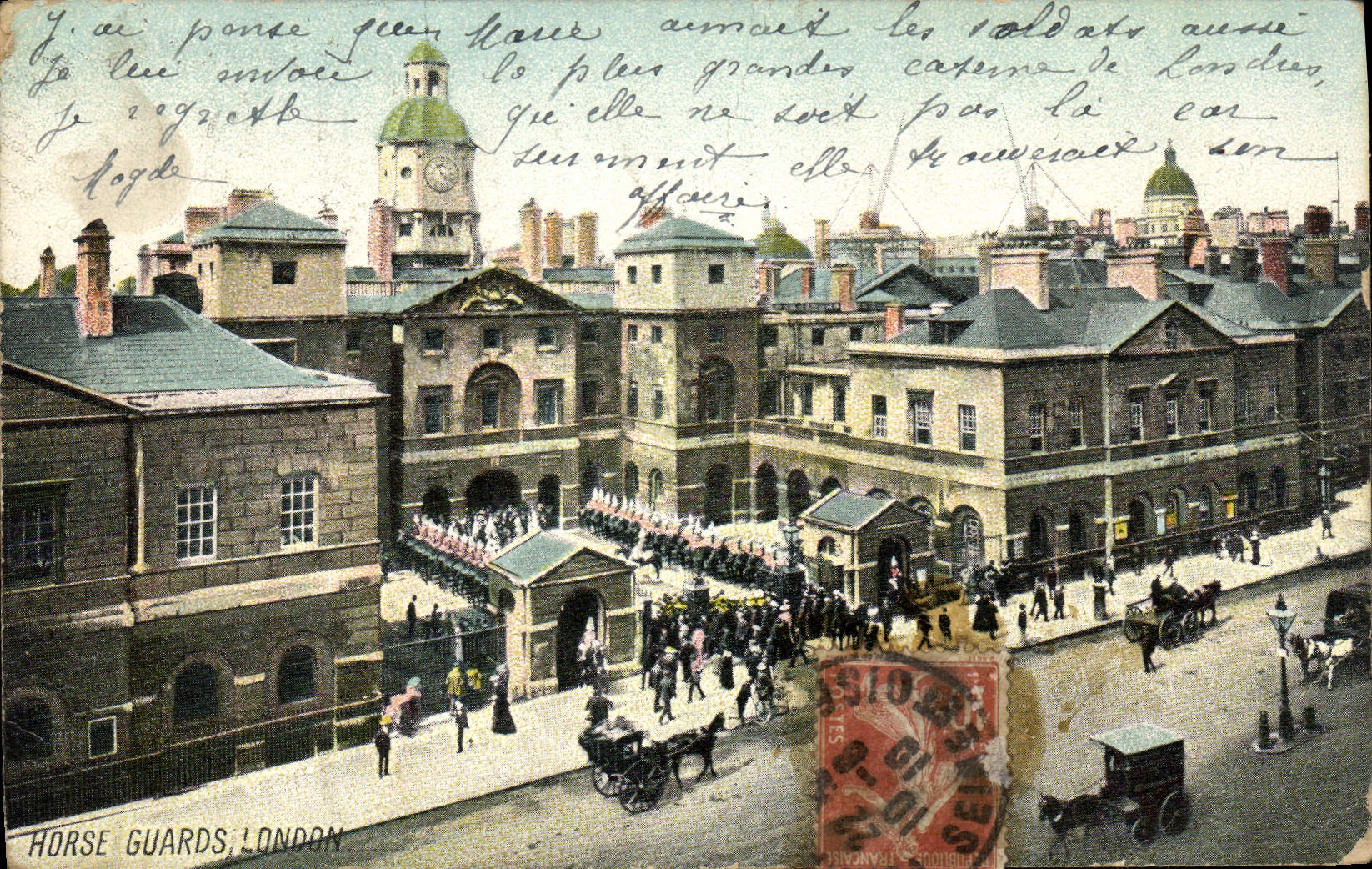 Protectores de caballo de Londres de la POSTAL de la VENDIMIA Militaria