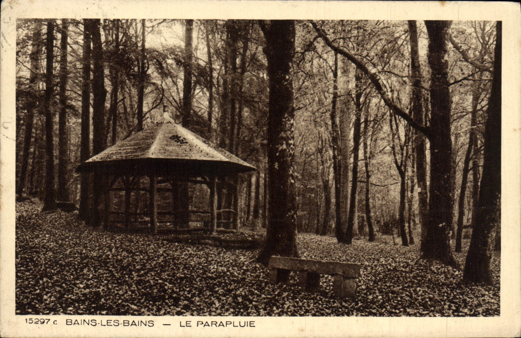 VINTAGE POSTCARD Baths Les Bains the Umbrella