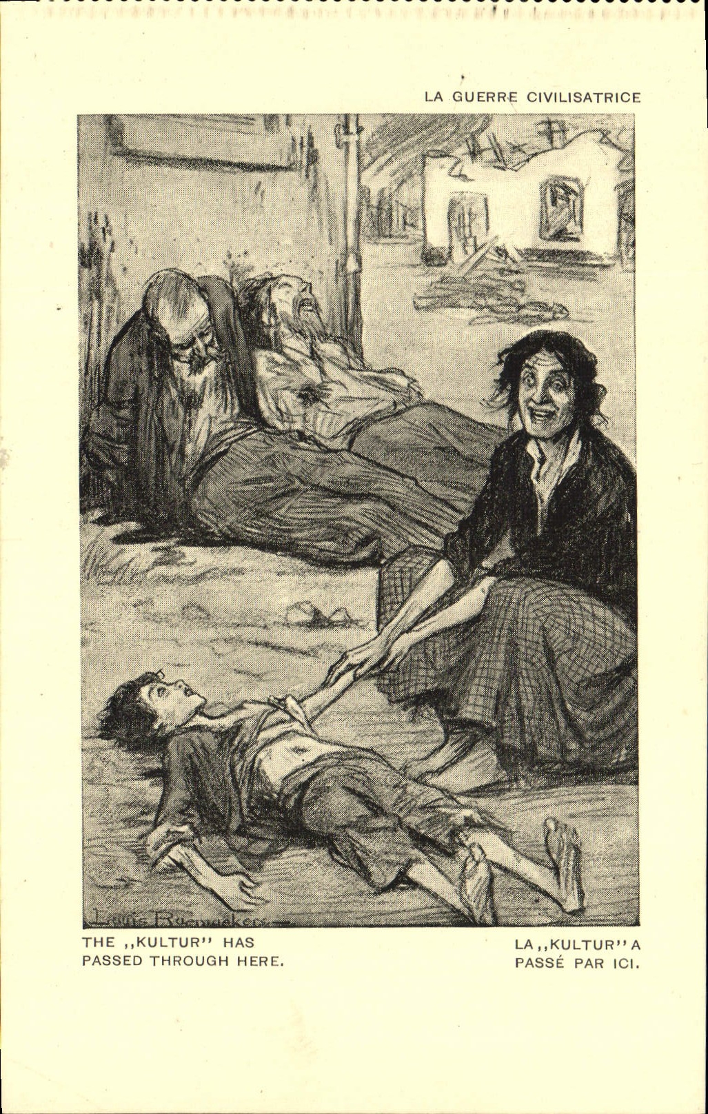 VINTAGE POSTCARD Militaria Orphans of the war the civilizing war