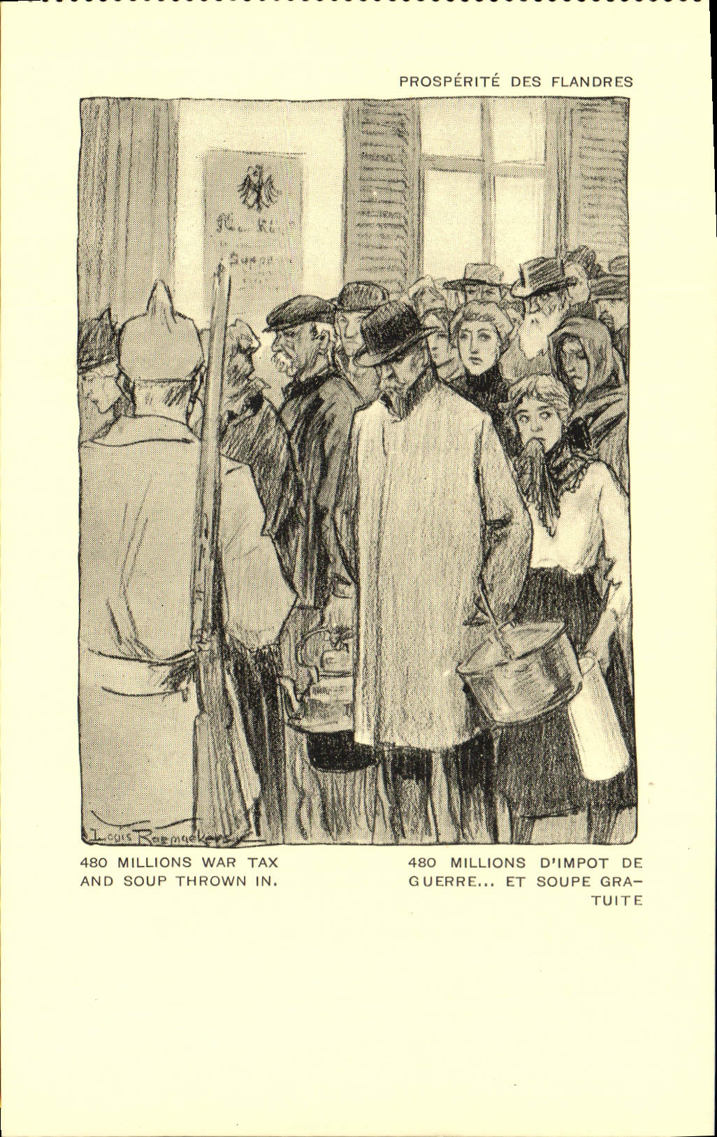 VINTAGE POSTCARD Militaria Orphans of the war Prosperity of Flandres