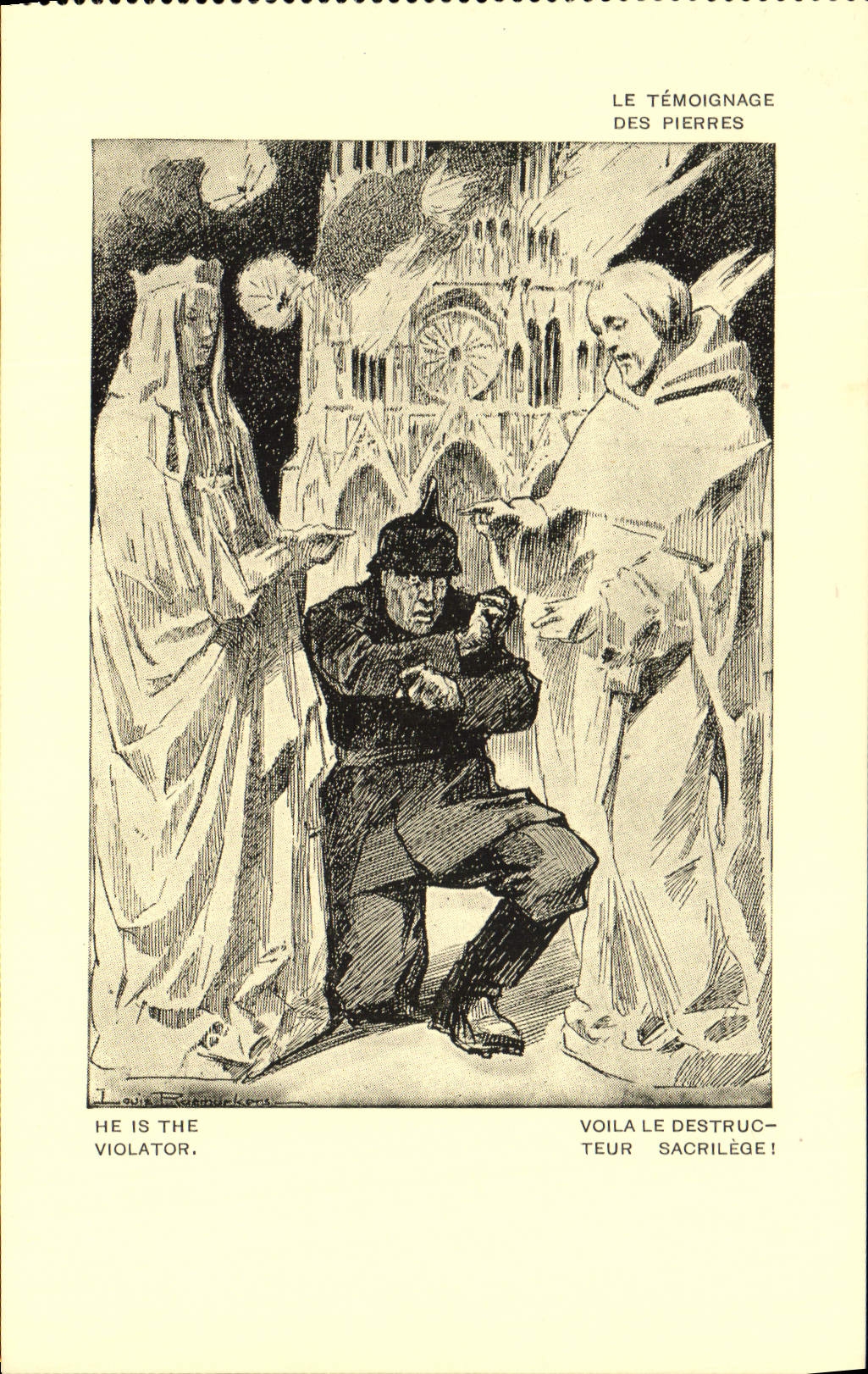 VINTAGE POSTCARD Militaria Orphans of the war the temoignane of the stones