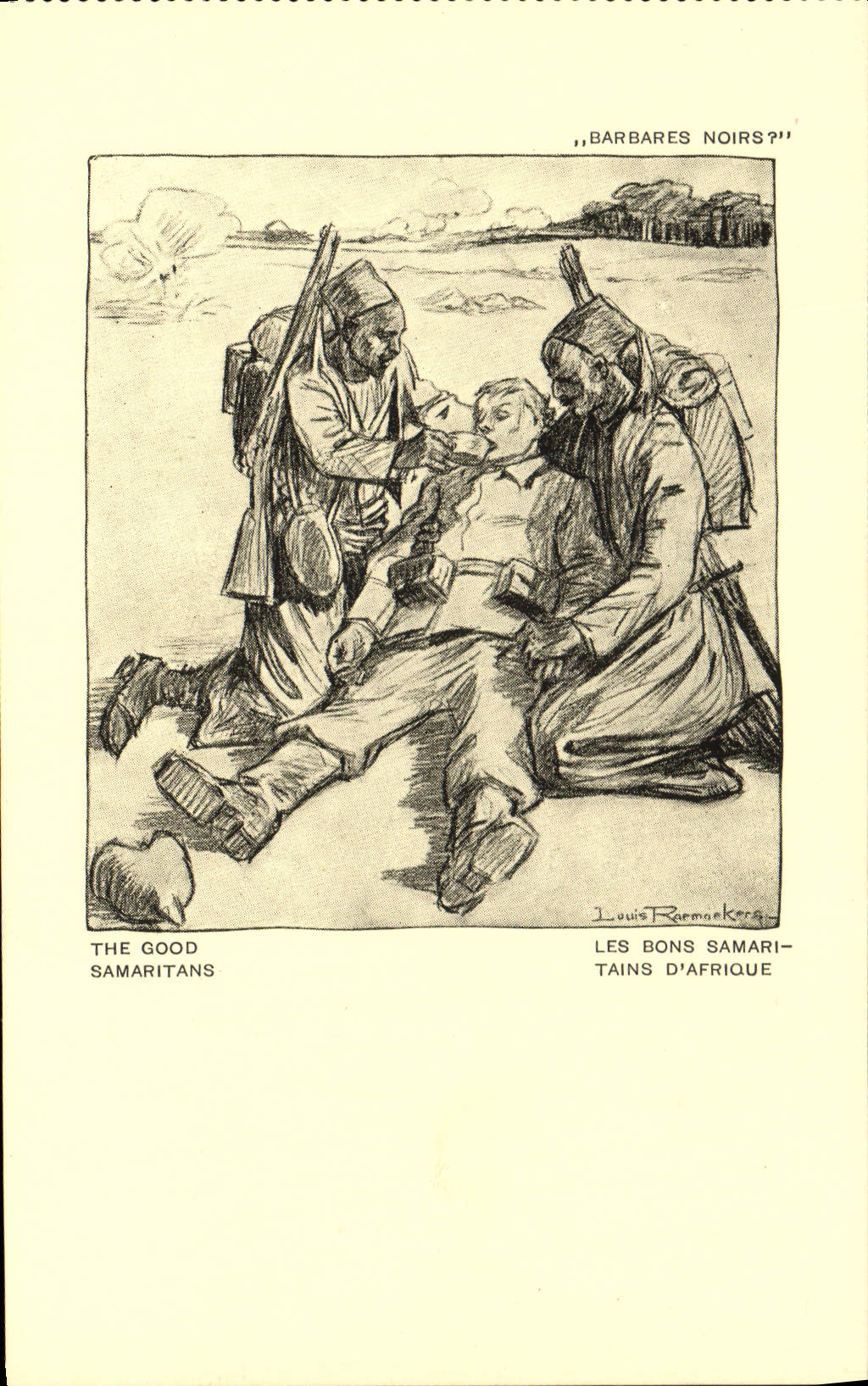 VINTAGE POSTCARD Militaria Orphans of the war Good Samaritans of Senegalese Africa Senegal