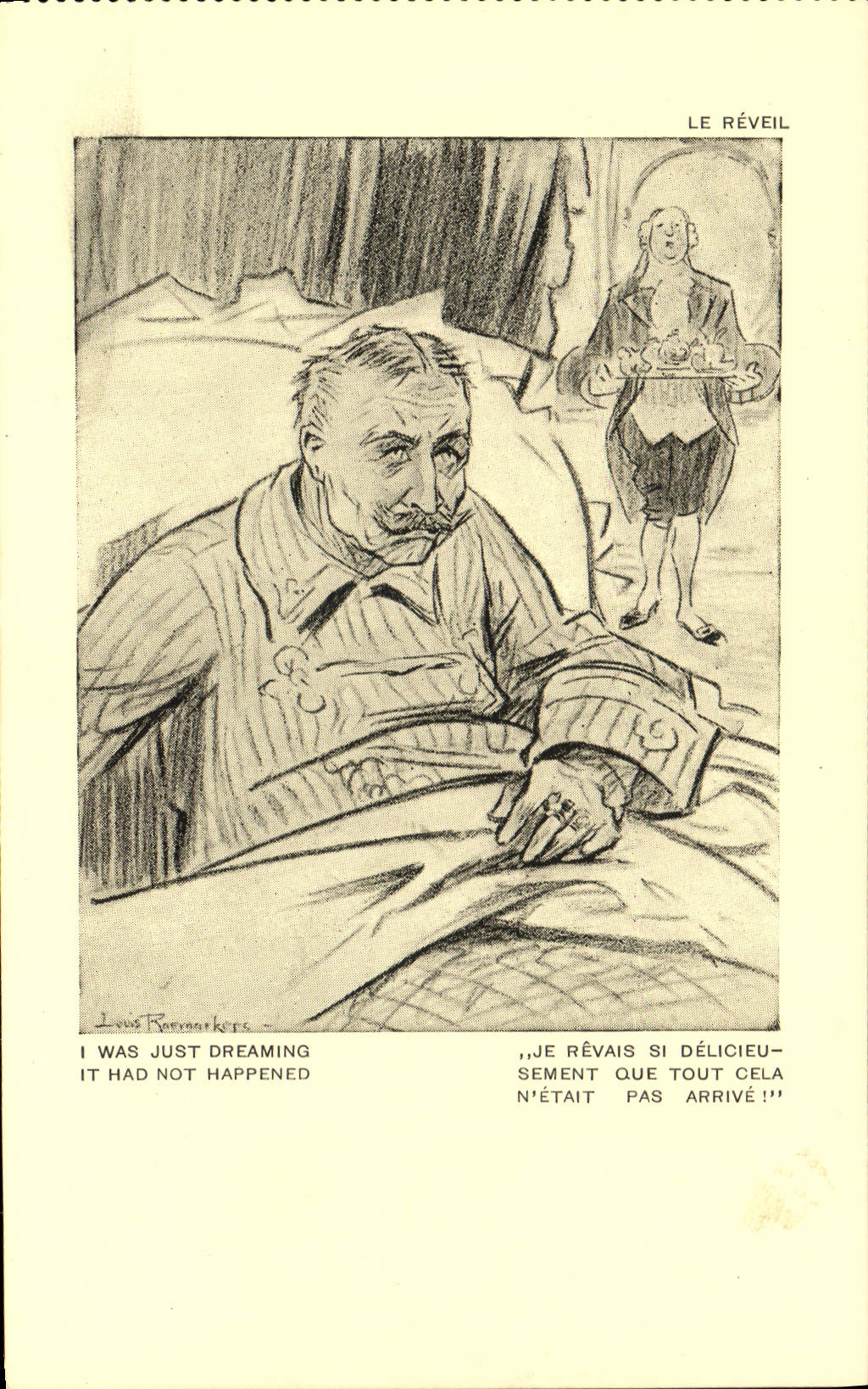 VINTAGE POSTCARD Militaria Orphans of the war the alarm clock