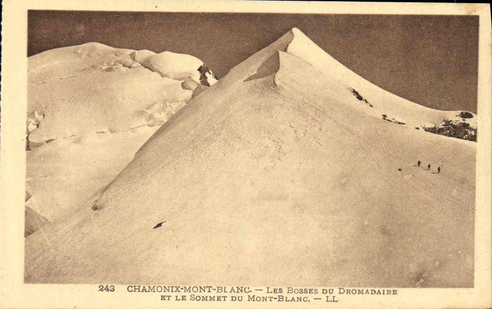Topetones de Chamonix Mont Blanc de la POSTAL de la VENDIMIA del dromedario y de la tapa de Mont Blanc