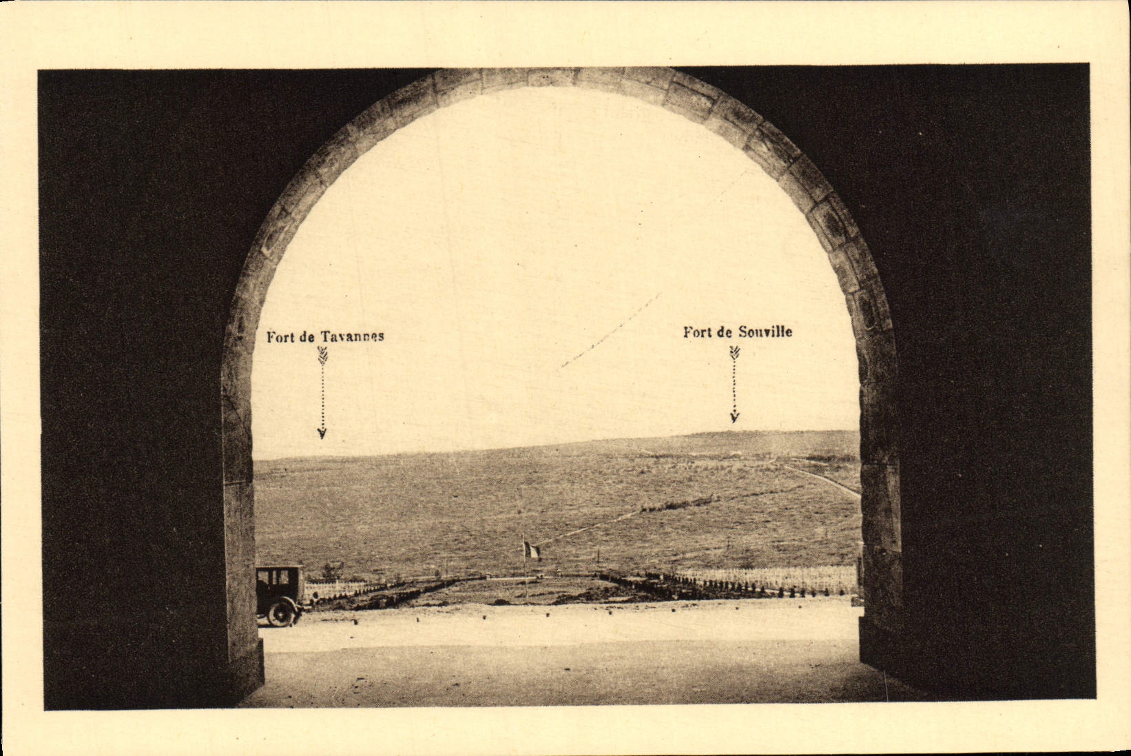 VINTAGE POSTCARD Ossuary and Lighthouse of Douamont Militaria Seen from on Tavannes and Souville national Cemetery