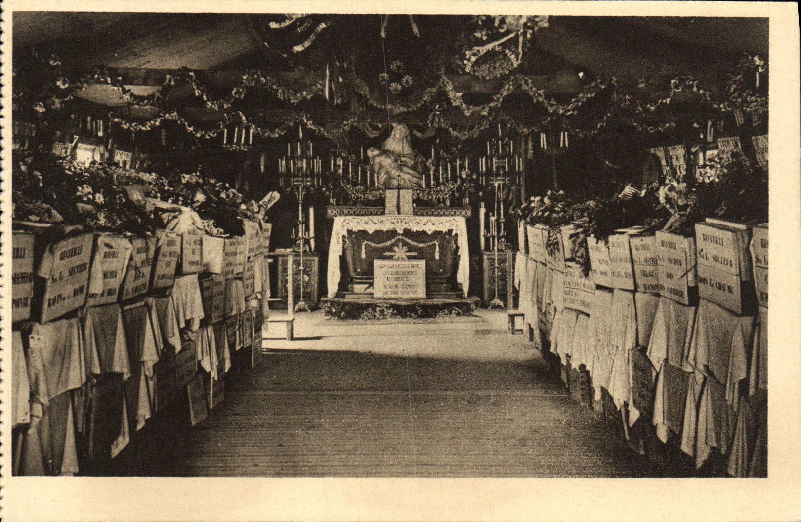 VINTAGE POSTCARD Ossuary of Douamont Militaria Vault provisional