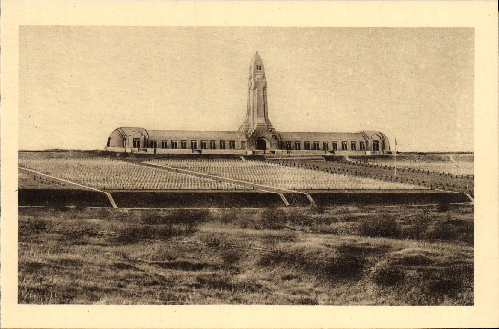 VINTAGE POSTCARD the Ossuary of Douamont Militaria and the national cemetery