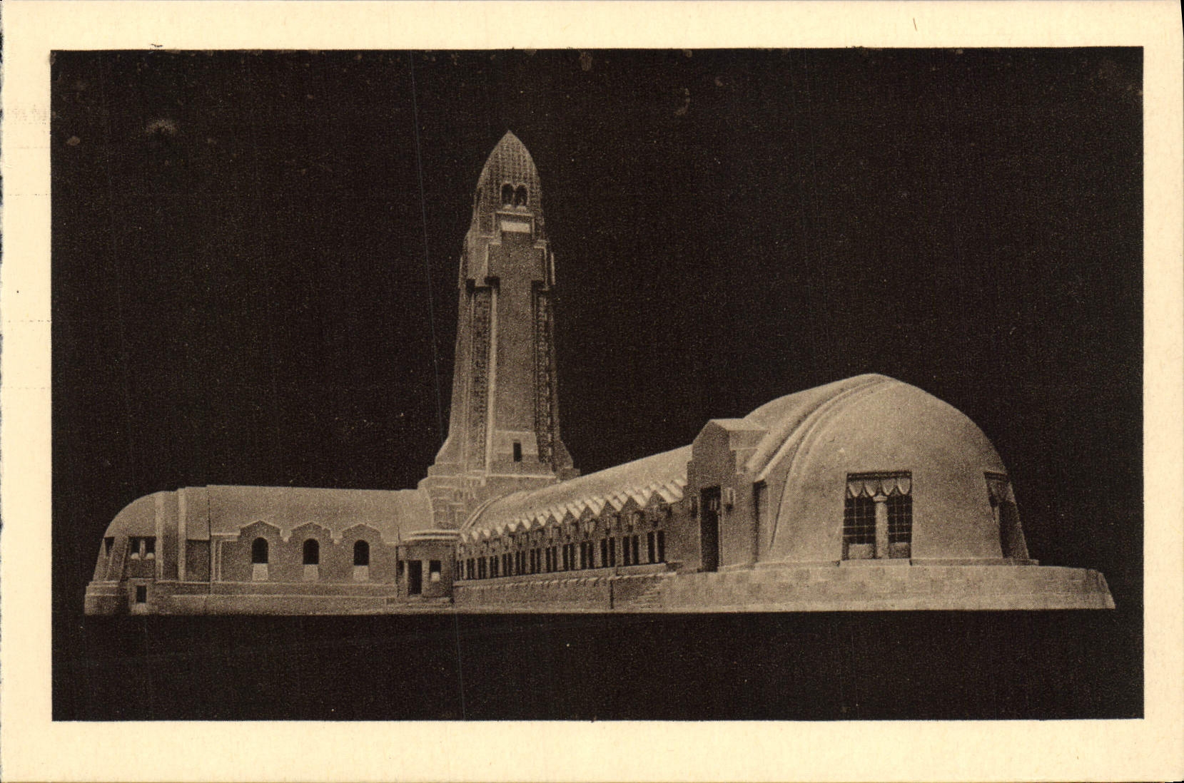 VINTAGE POSTCARD Ossuary and Lighthouse of Douamont Militaria Postpone catholic Chapelle monument