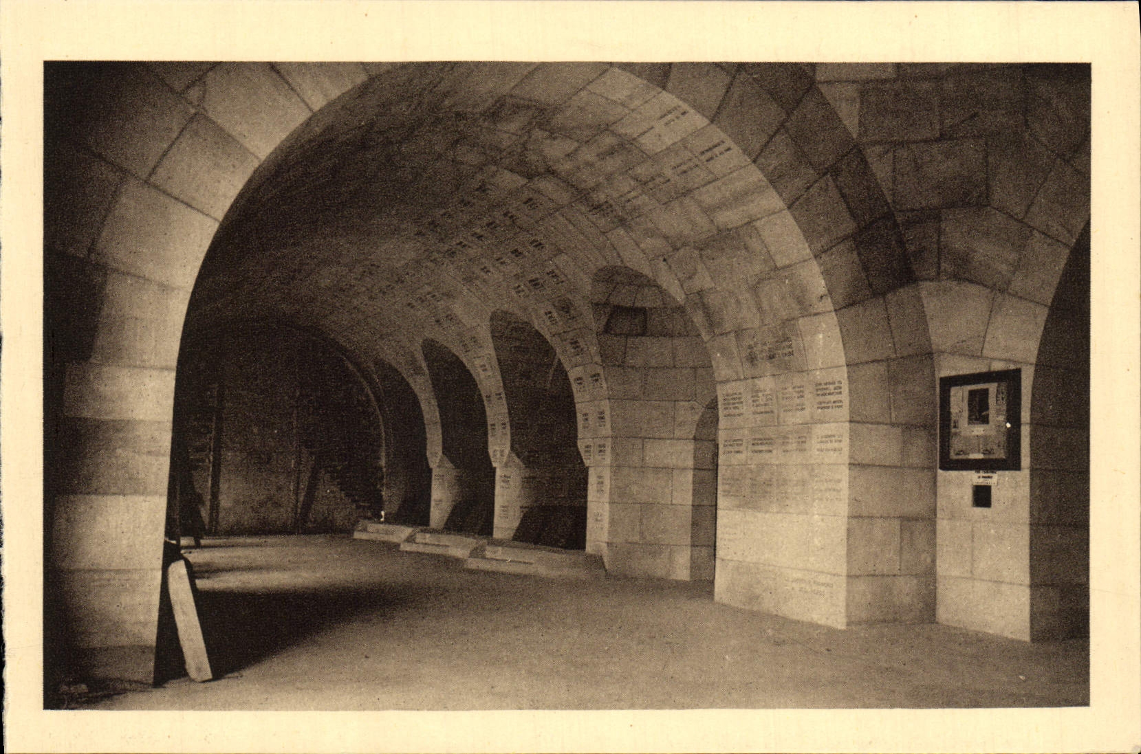 VINTAGE POSTCARD Ossuary and Lighthouse of Douaumont Cloister of the Militaria tombs