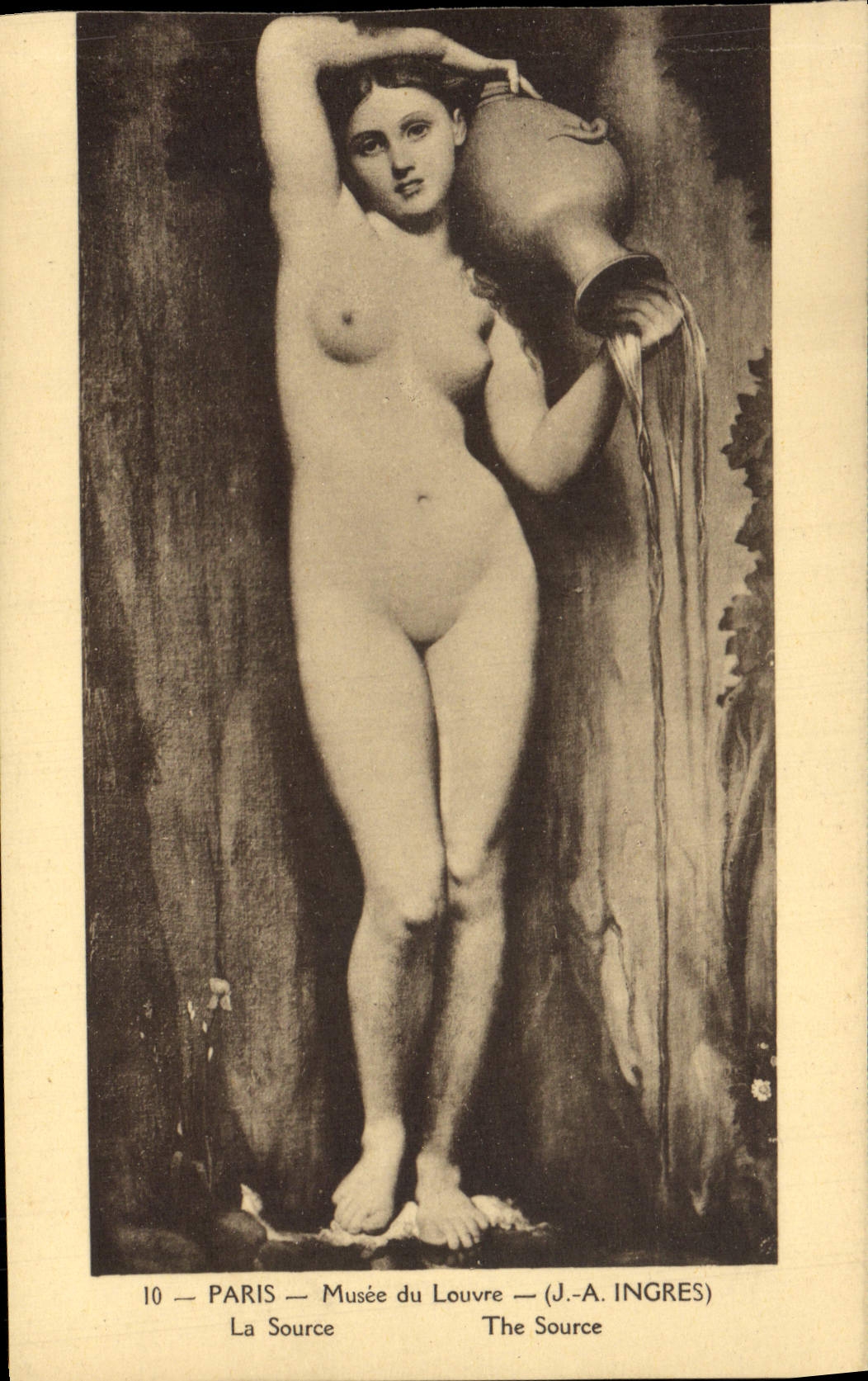 VINTAGE POSTCARD Paris Museum of Louvre the Ingres source