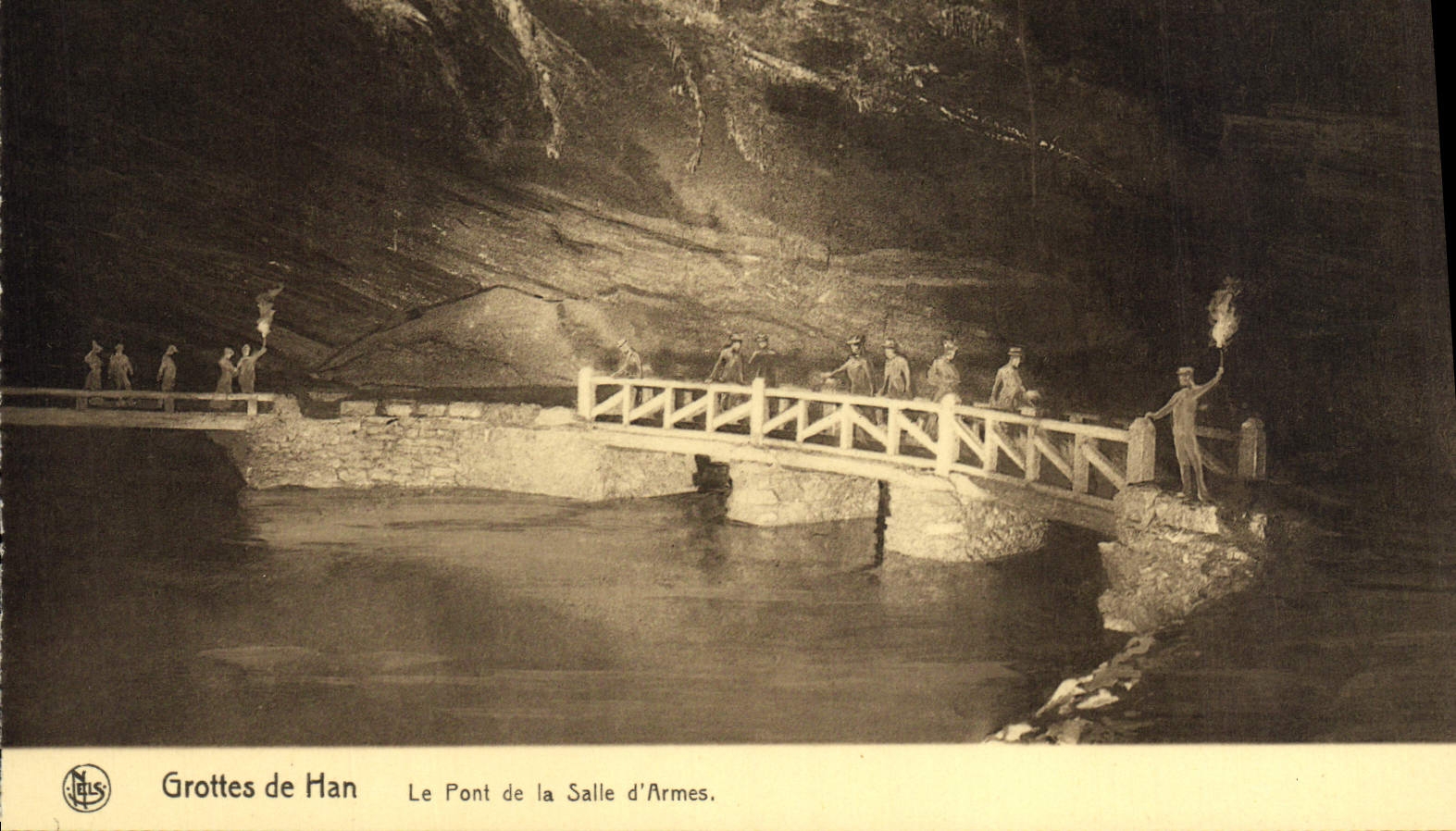 VINTAGE POSTCARD Caves of Han the Bridge of the Room of Weapons