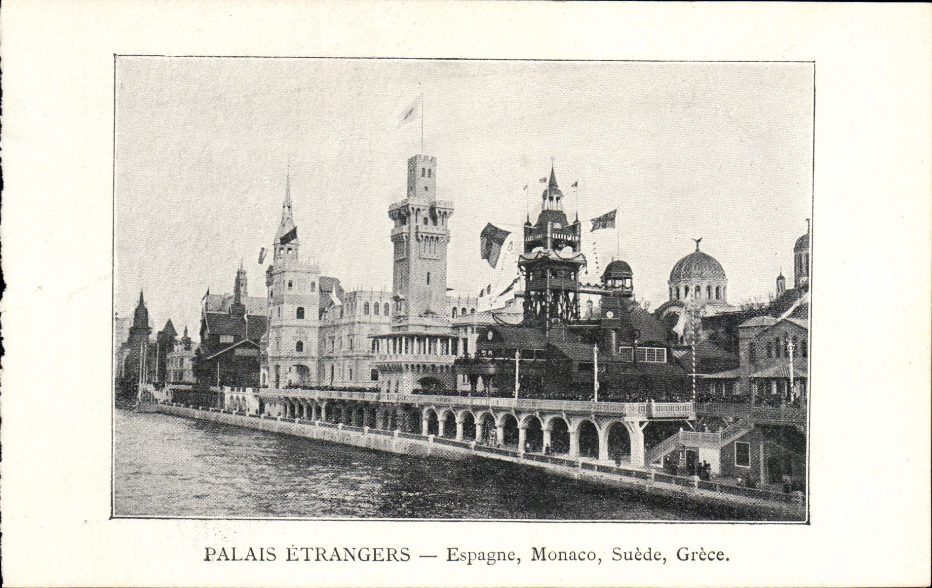 VINTAGE POSTCARD Paris Fair of 1900 Palais Etrangers Espagne Monaco Suede Grece