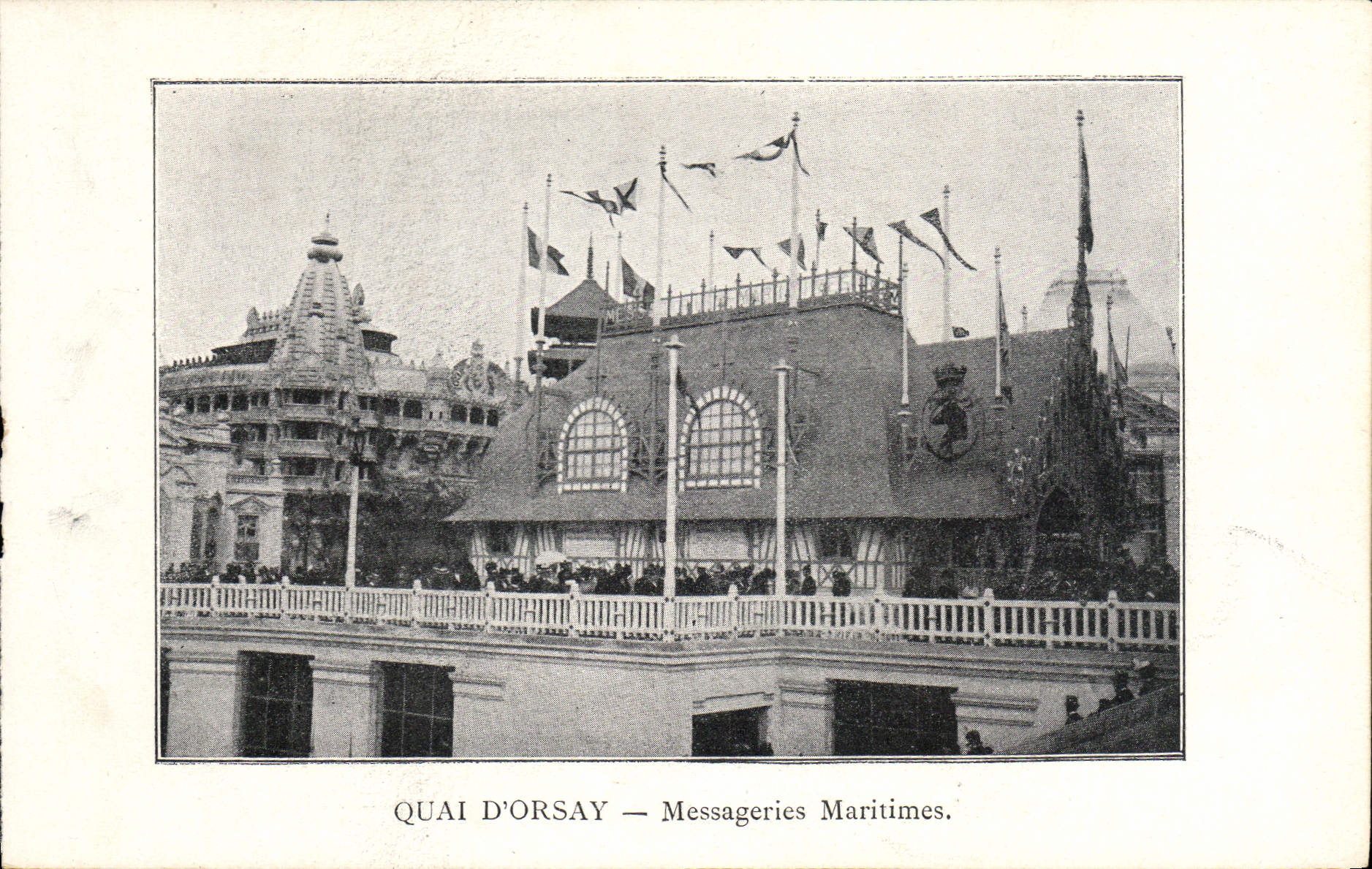 Feria de París de la POSTAL de la VENDIMIA del transporte marítimo 1900 de Orsay del d de Quai