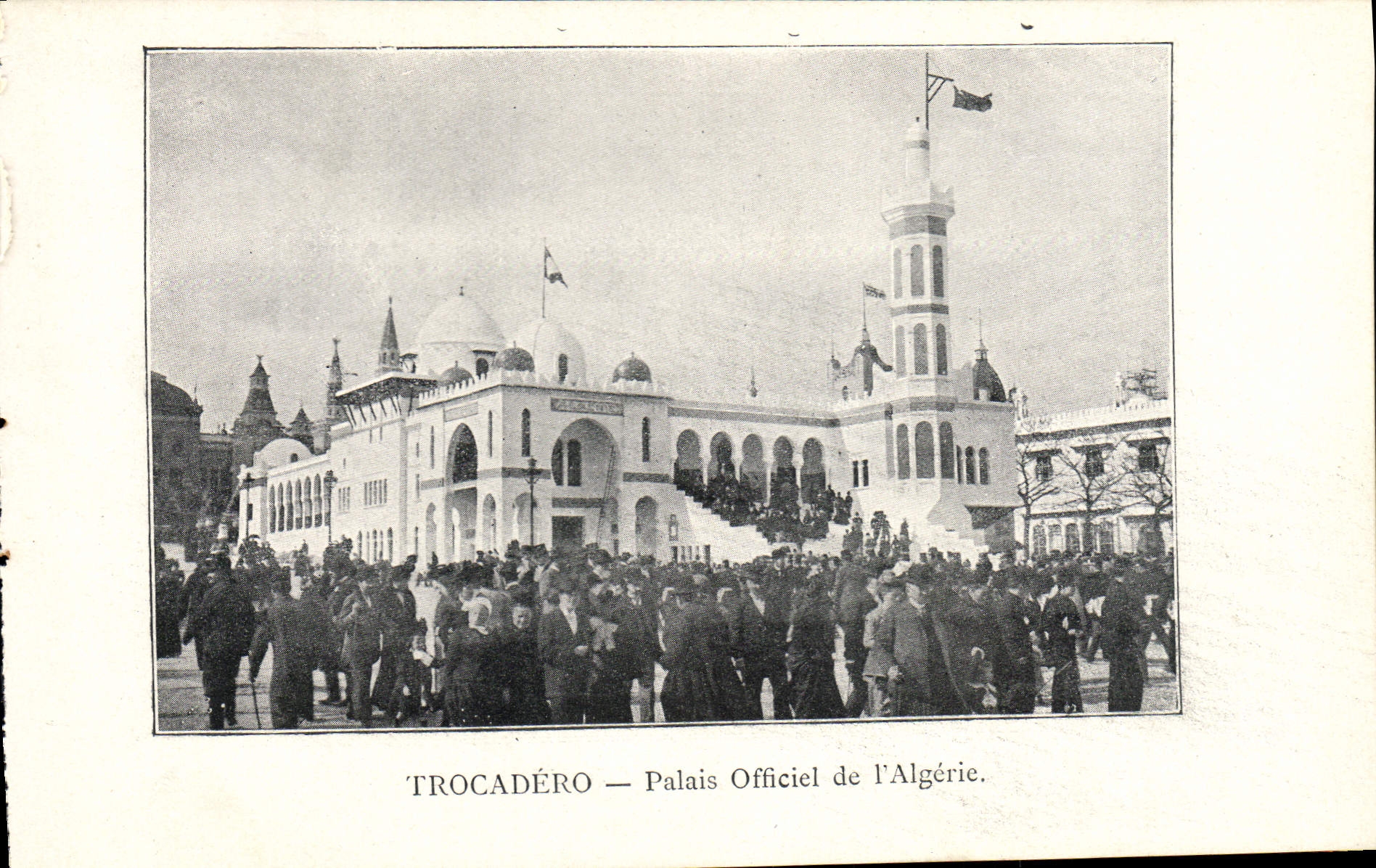 VINTAGE POSTCARD Paris Fair of 1900 Trocadero Palais Officiel De Algeria