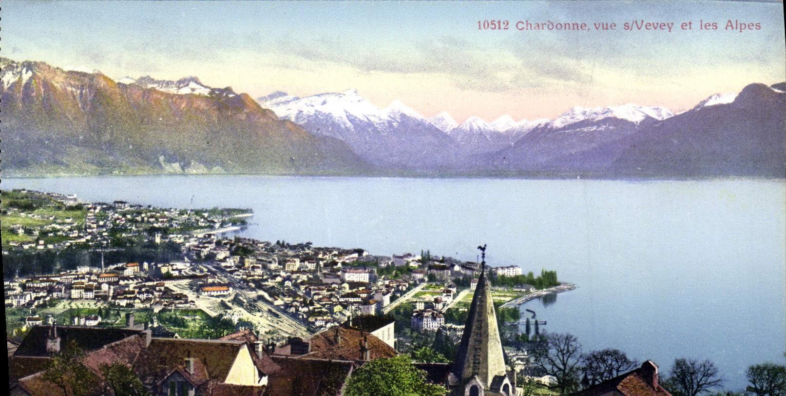 CPA Chardonne Vue S Vevey Et Les Alpes