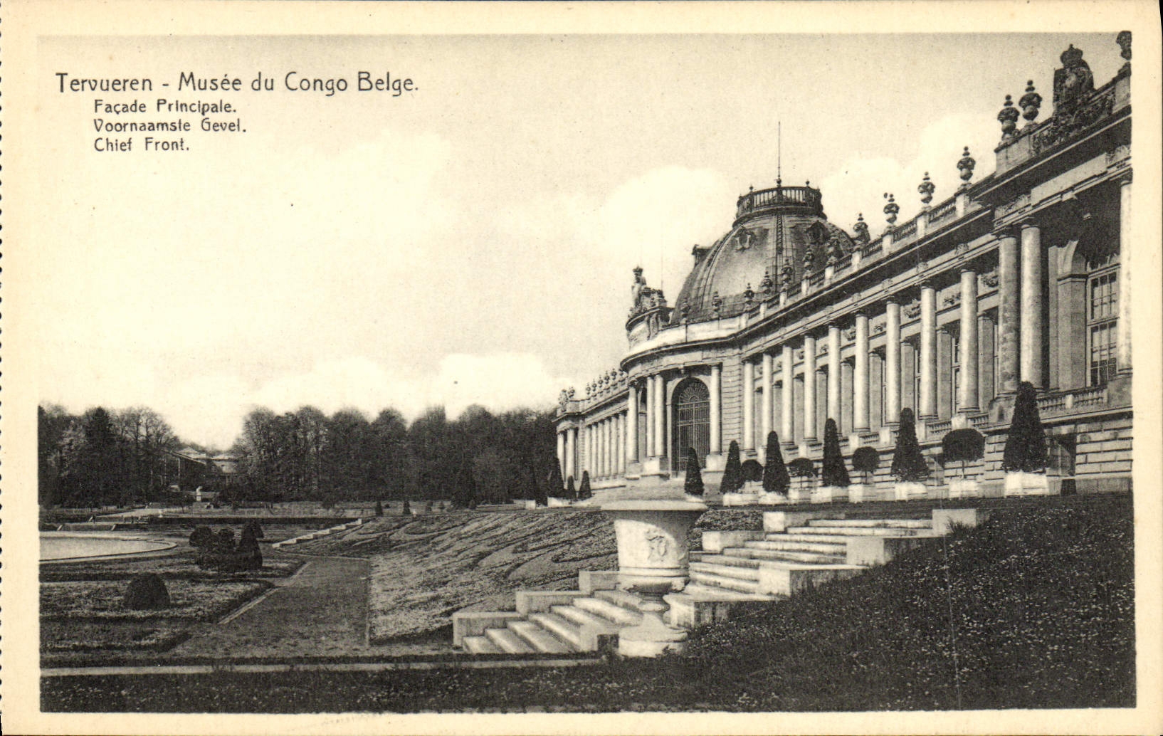 VINTAGE POSTCARD Tervueren Museum Of Belgian Congo Principal Frontage