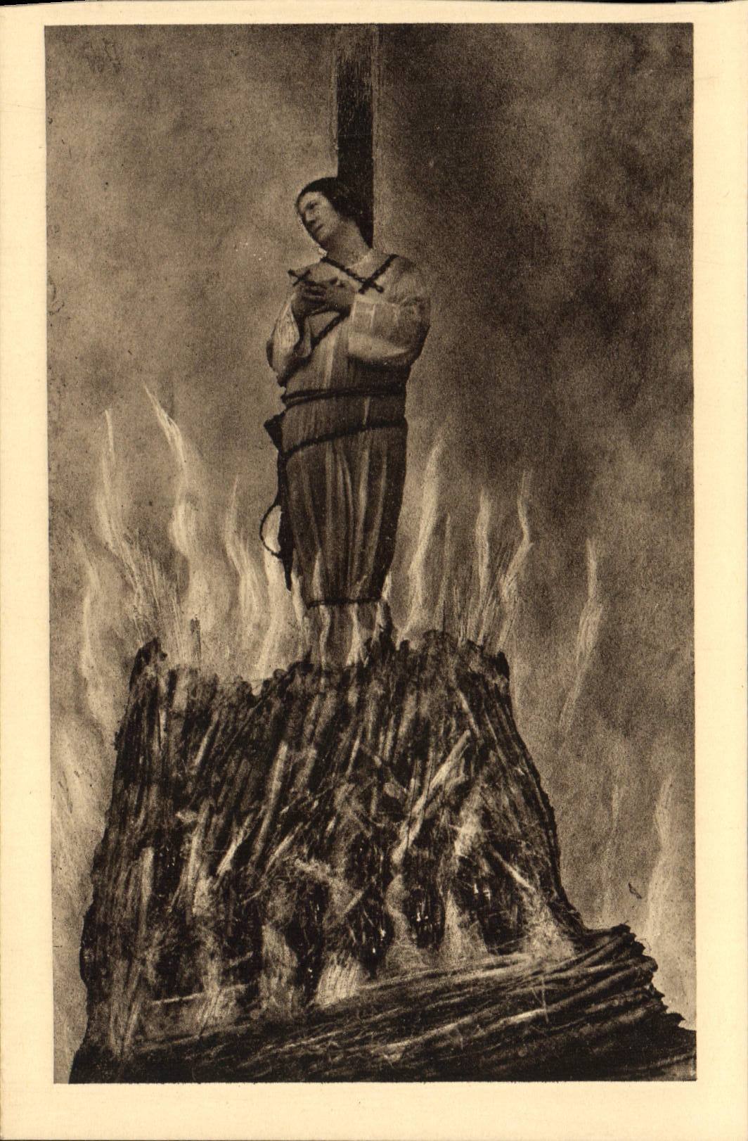 CPA Jeanne d'arc Jeanne La Martyre
