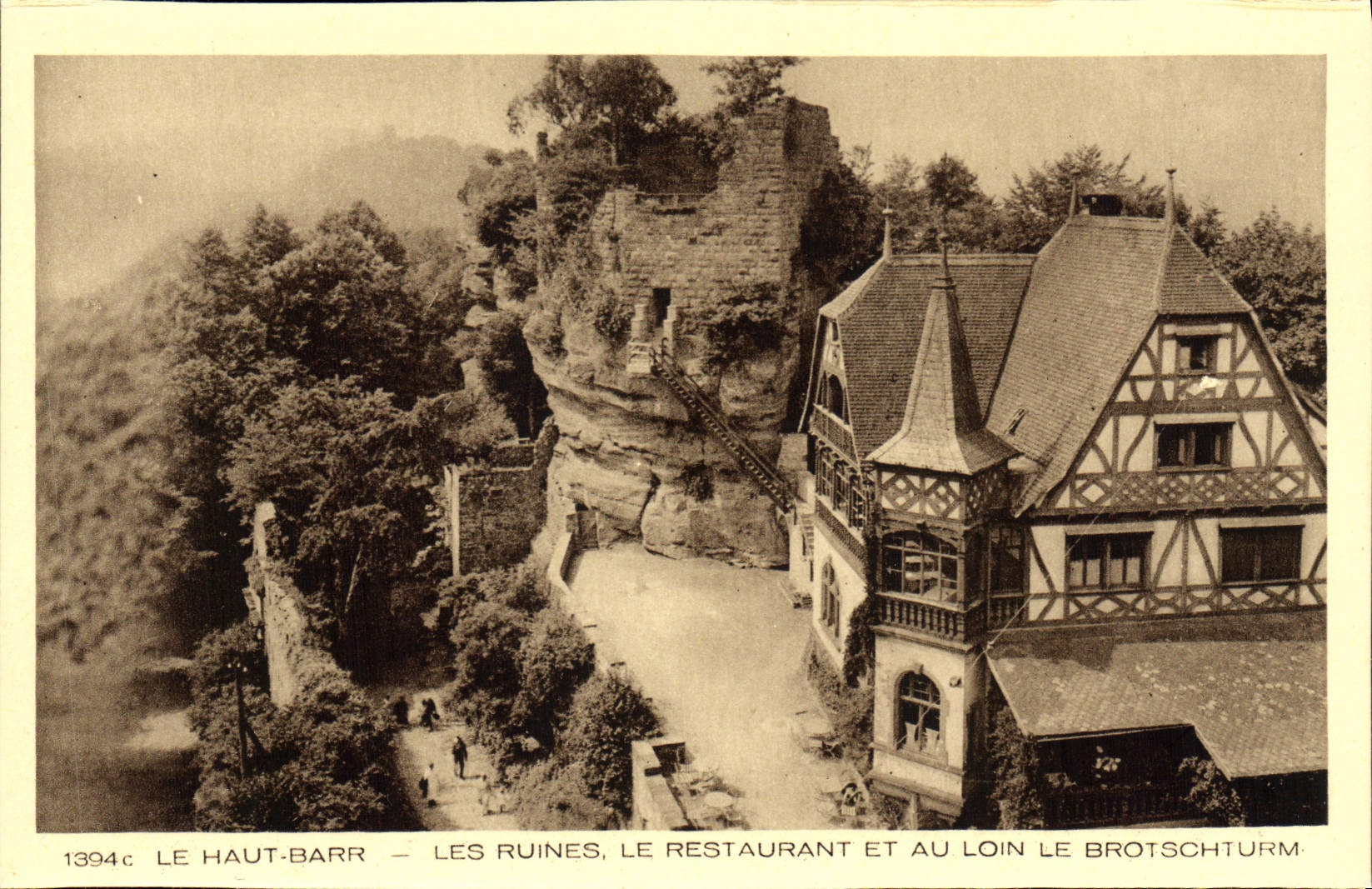La POSTAL alto Barr de la VENDIMIA arruina el restaurante y con Brotschturm lejano