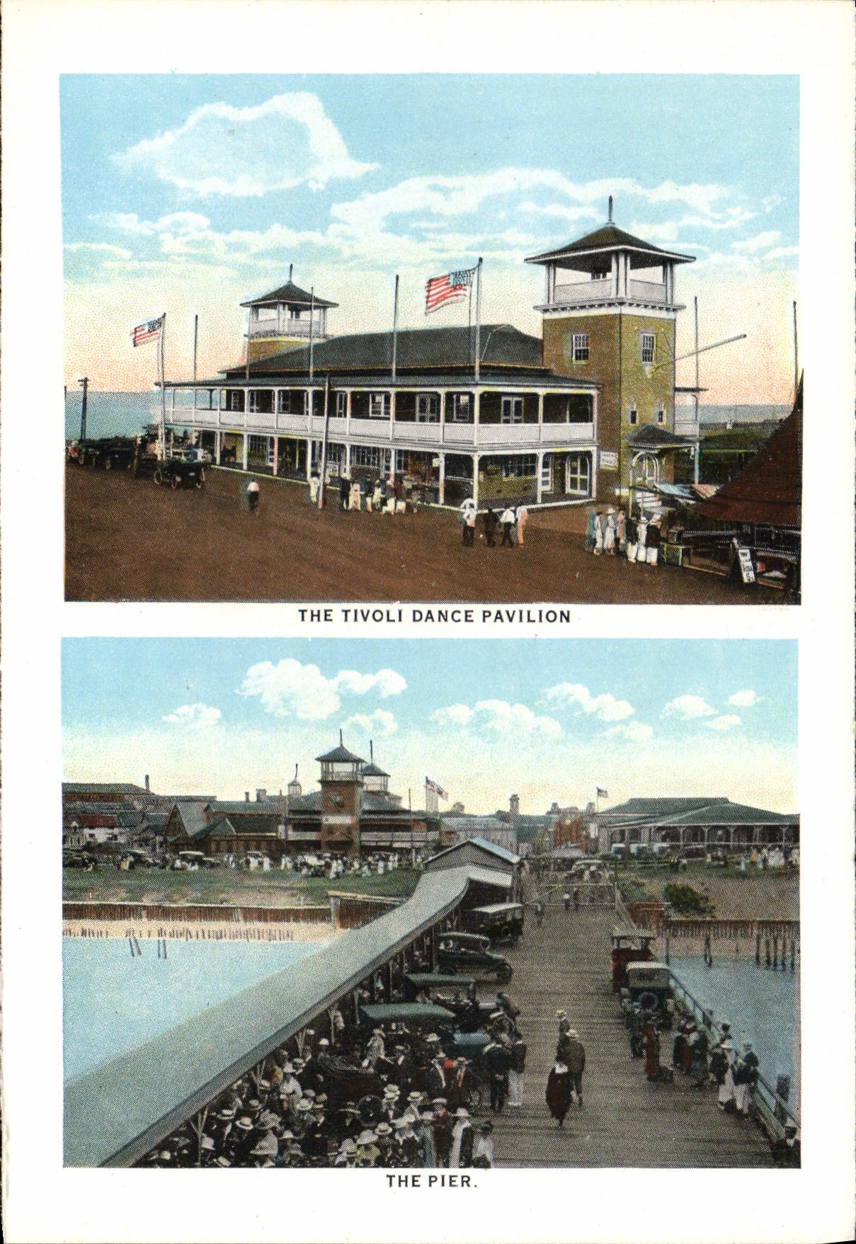 VINTAGE POSTCARD The Tivoli Dance House the Pier Wesley House From Wesley Harbor
