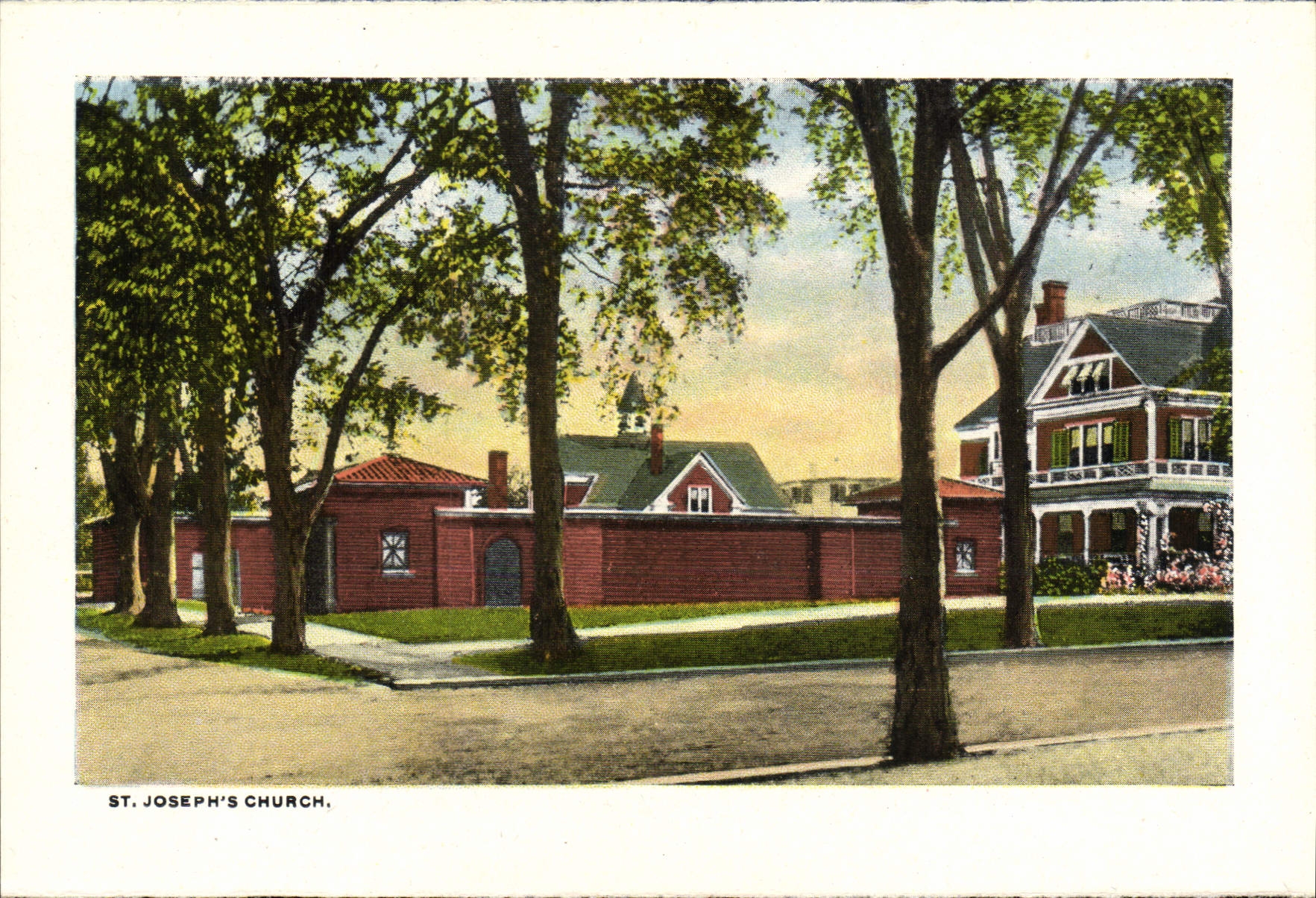 VINTAGE POSTCARD St Joseph' S Church Old peck House