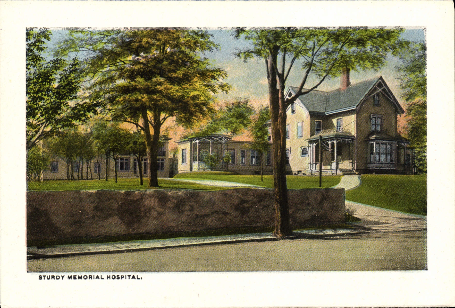 Monumento conmemorativo robusto del monumento del hospital DAR de la POSTAL de la VENDIMIA
