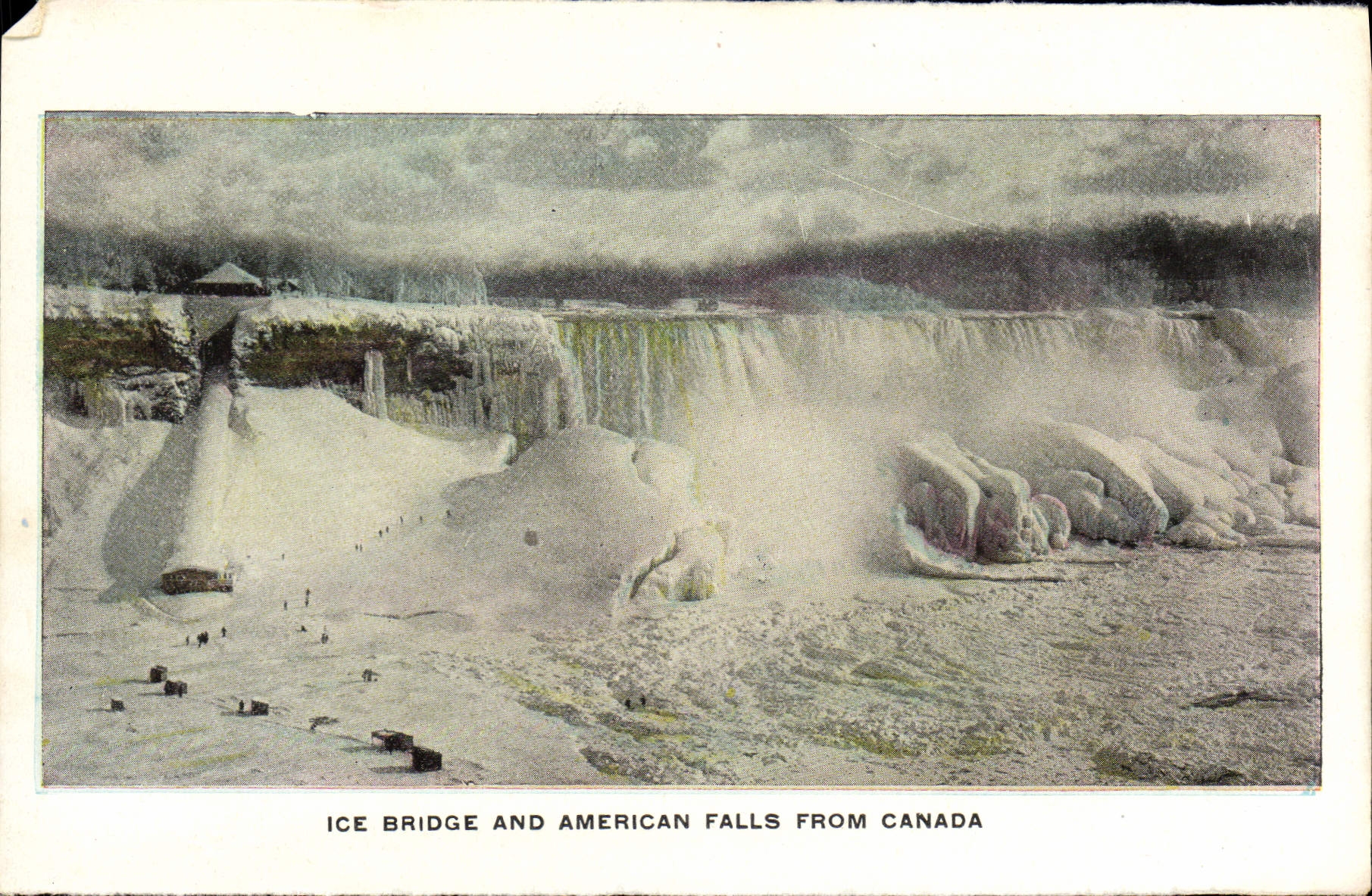 Puente del hielo de la POSTAL de la VENDIMIA y catarata americana de Canadá Niagara Falls