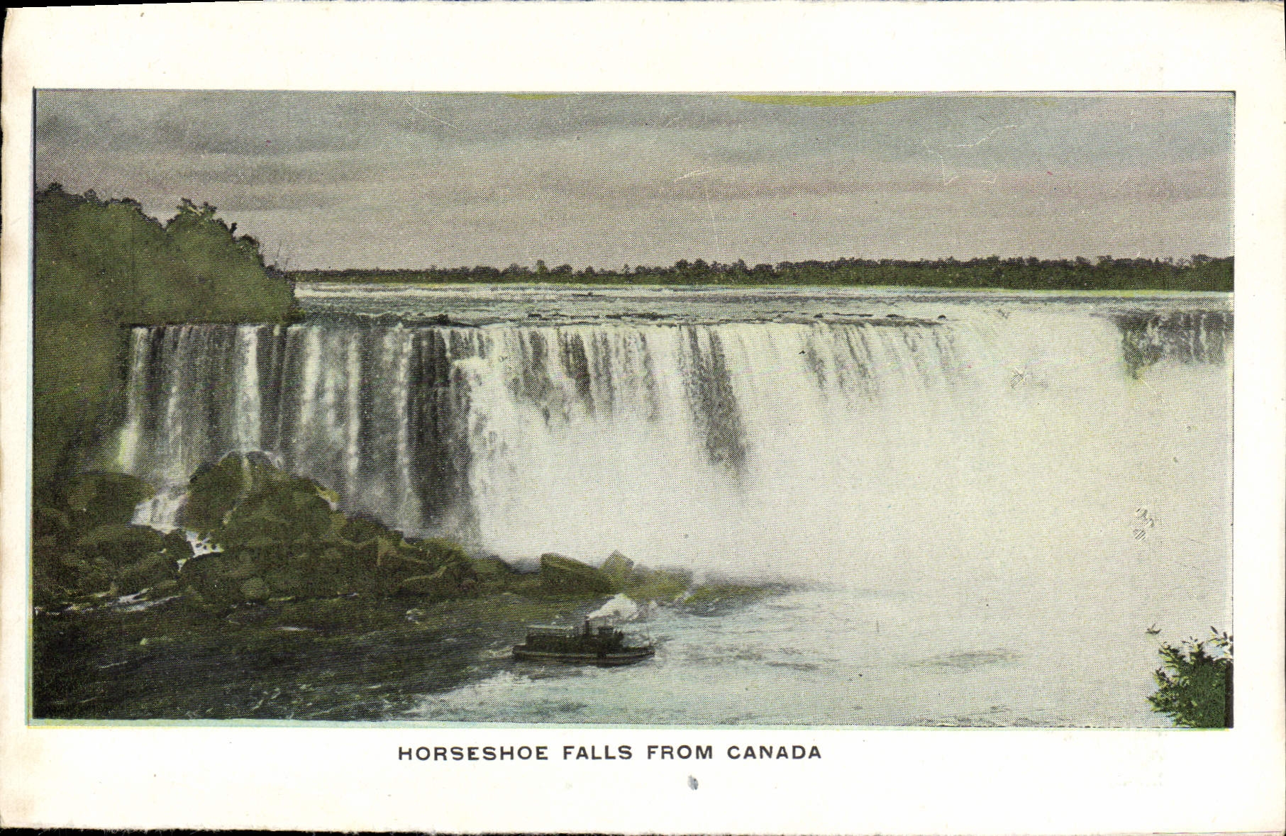 Catarata de herradura de la POSTAL de la VENDIMIA a partir de la catarata de Canadá Niagra