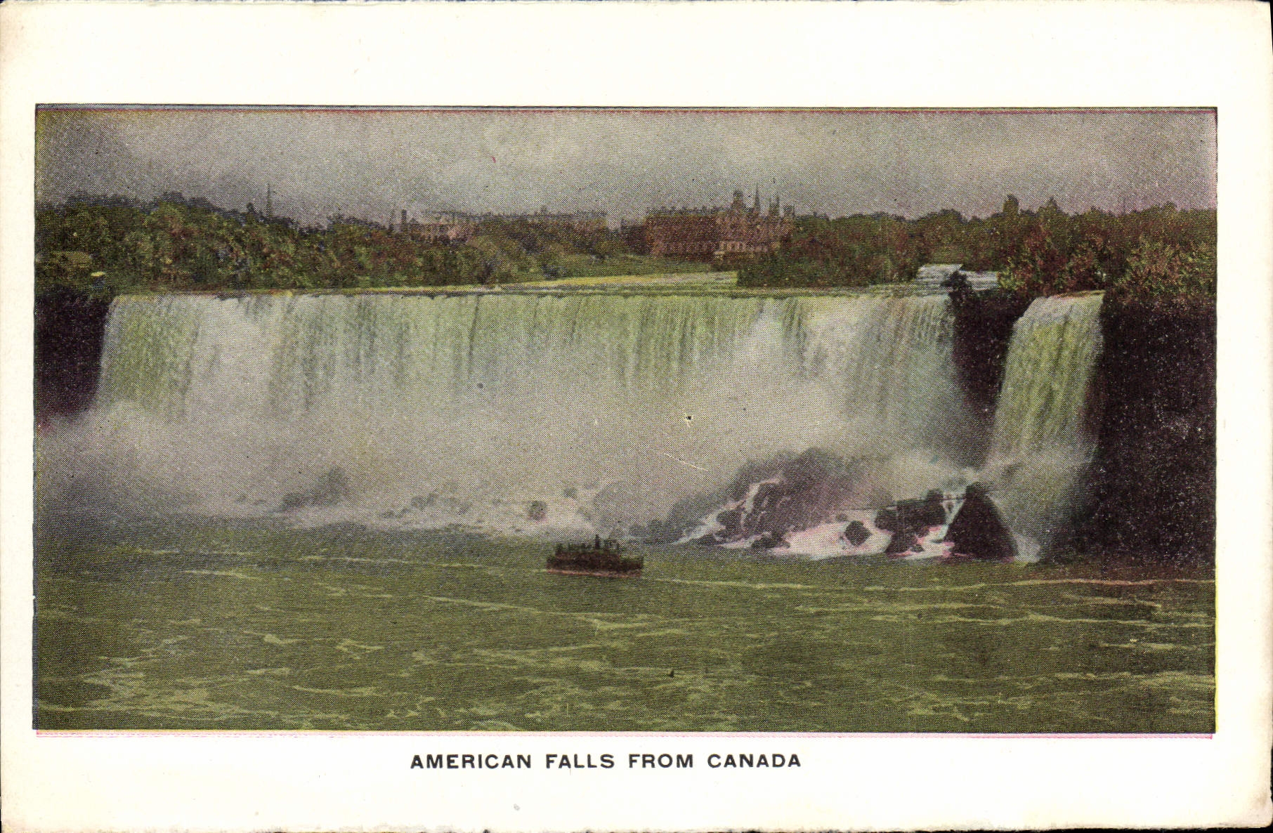Catarata de Amercain de la POSTAL de la VENDIMIA de Canadá Niagara Falls