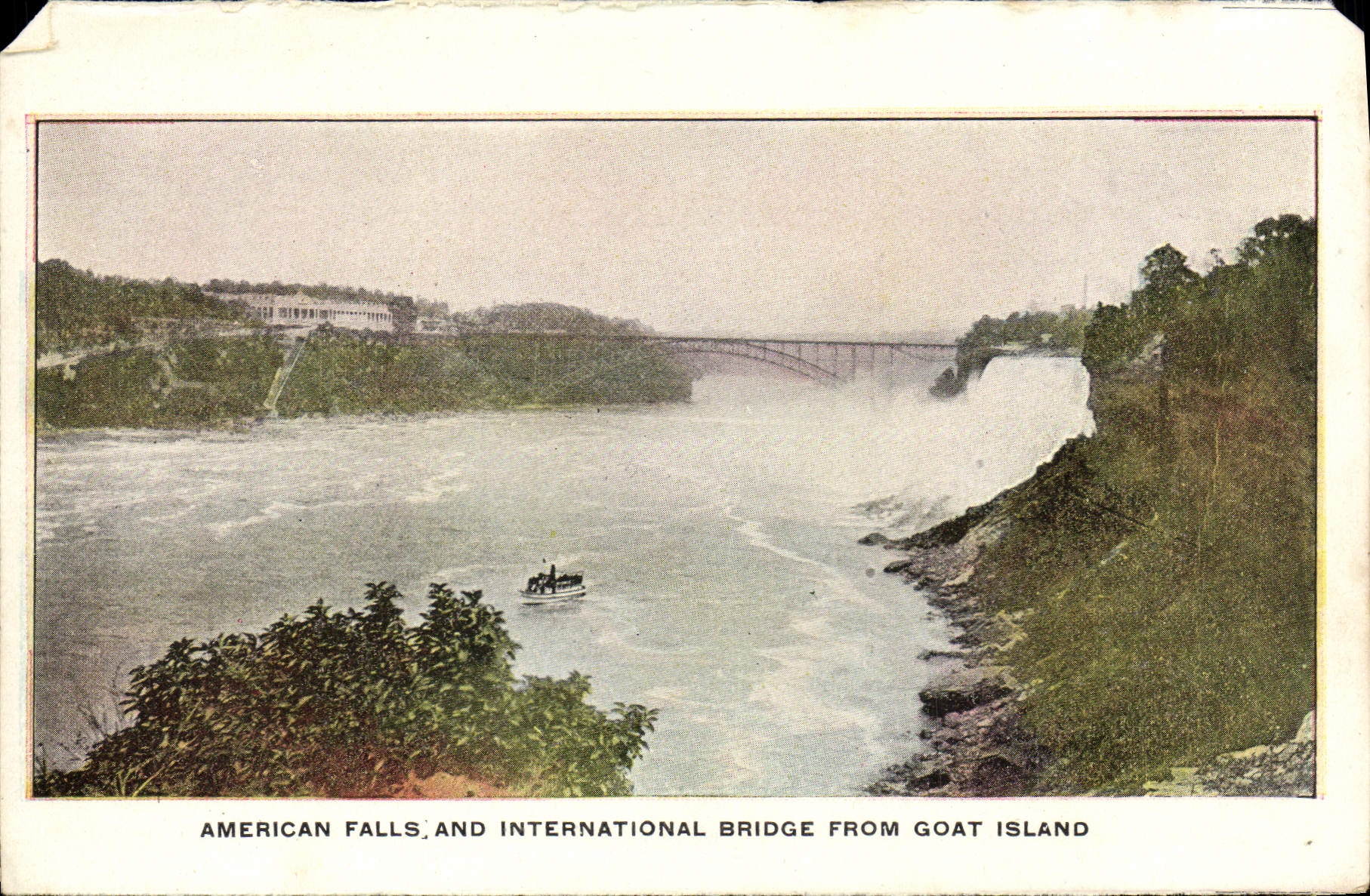 Opinión general de la POSTAL de la VENDIMIA de la cabra Niagara Falls de amba catarata