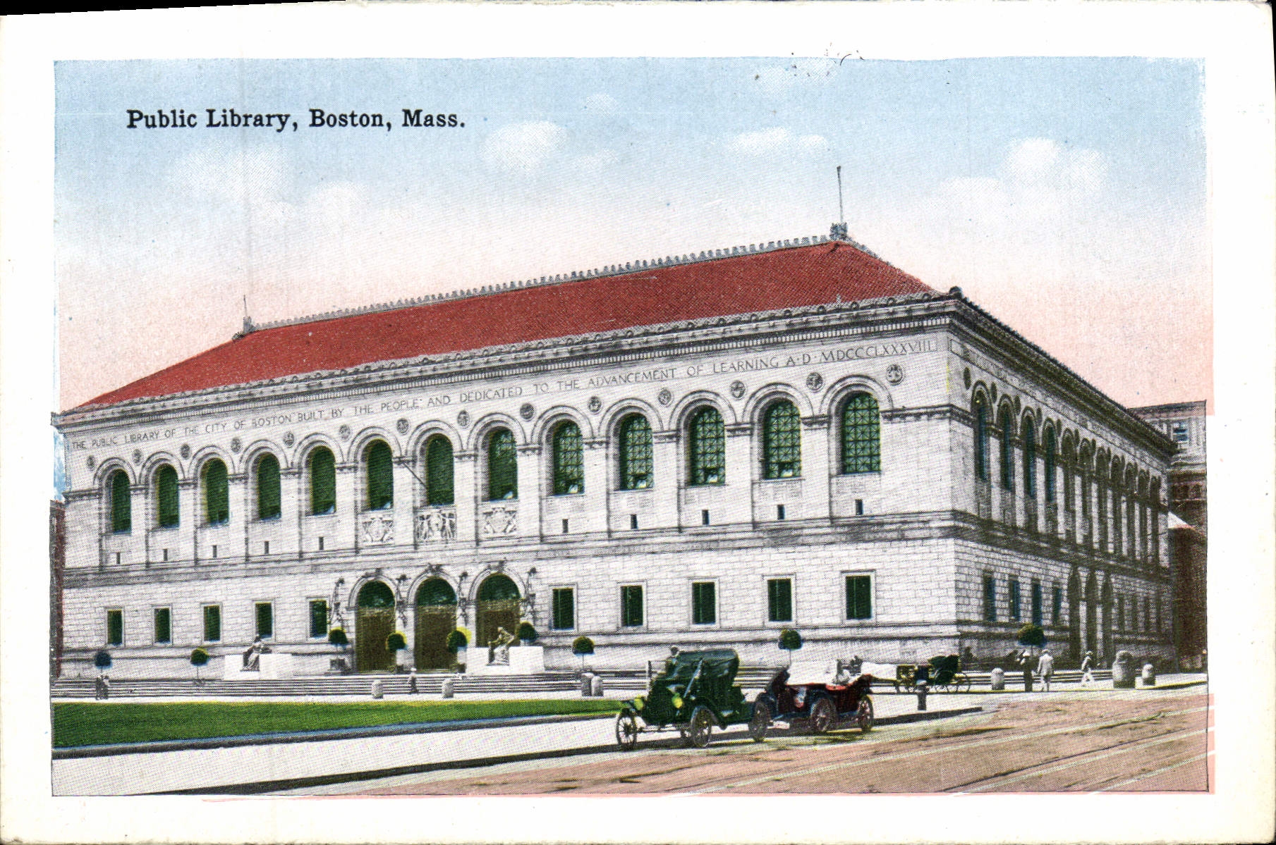 Cortijo de Boston de la biblioteca pública de la POSTAL de la VENDIMIA la avenida de la Commonwealth de la biblioteca de Somerset del hotel