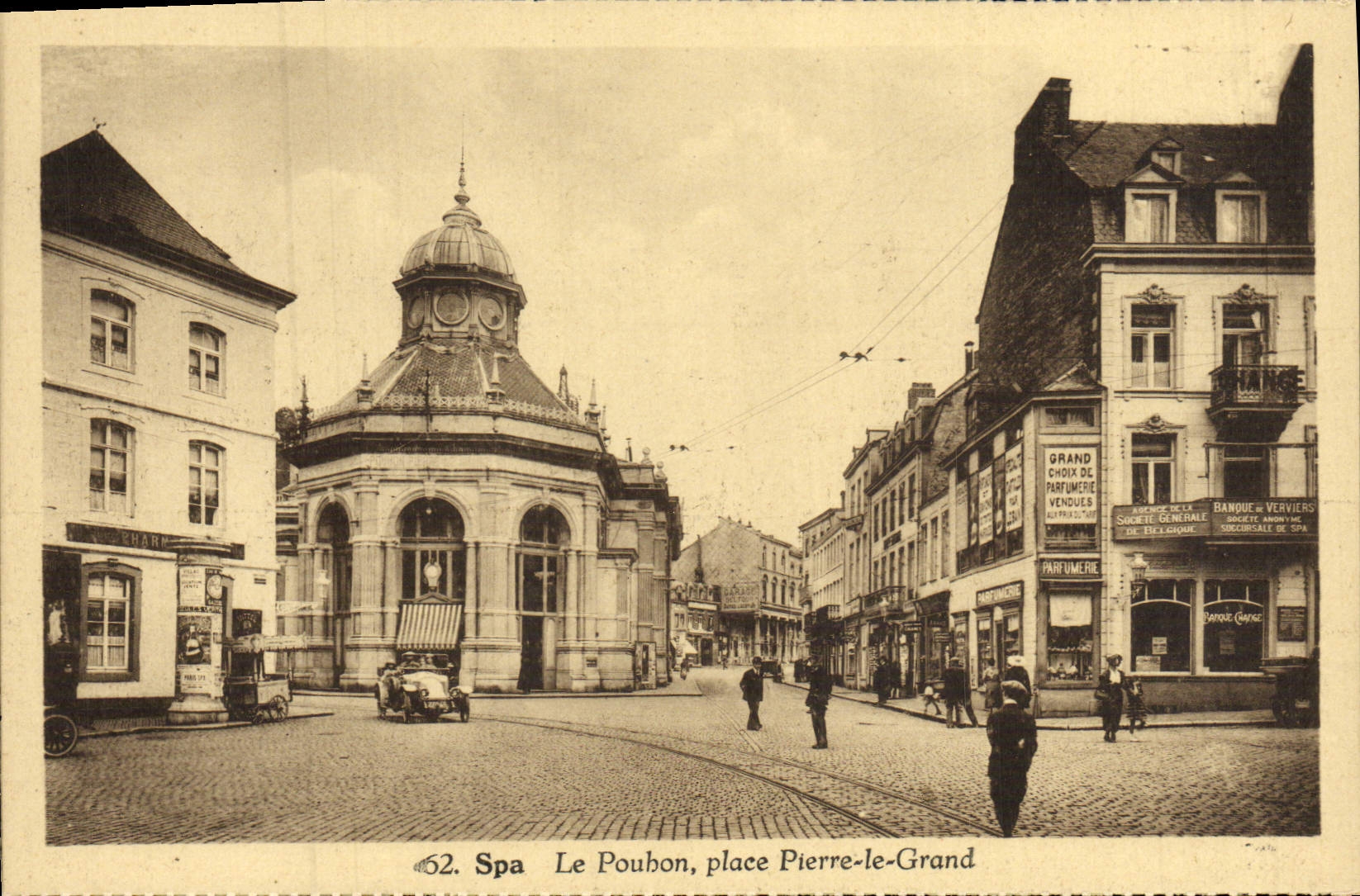 VINTAGE POSTCARD Spa Poubon Places Pierre the Large one