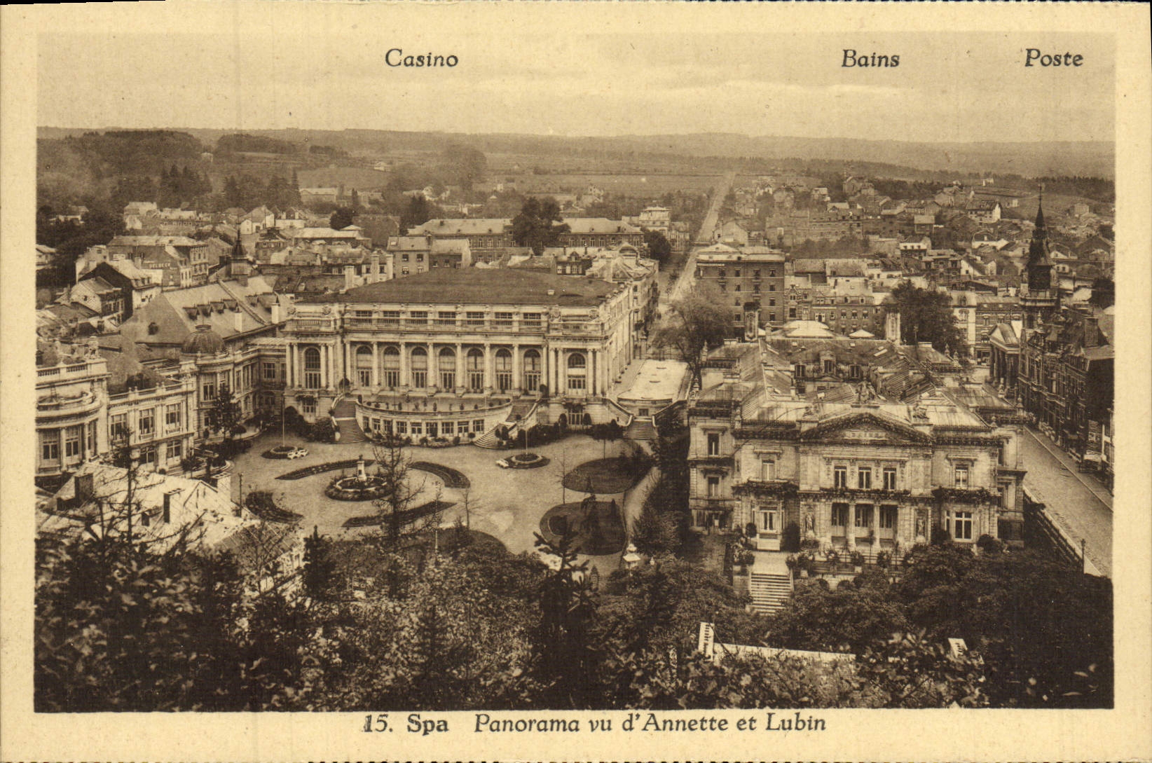VINTAGE POSTCARD Spa Panorama seen Of annette And Lubin