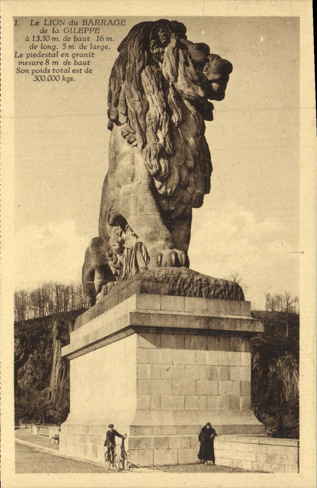 VINTAGE POSTCARD the Lion Of the Stopping Of Gileppe