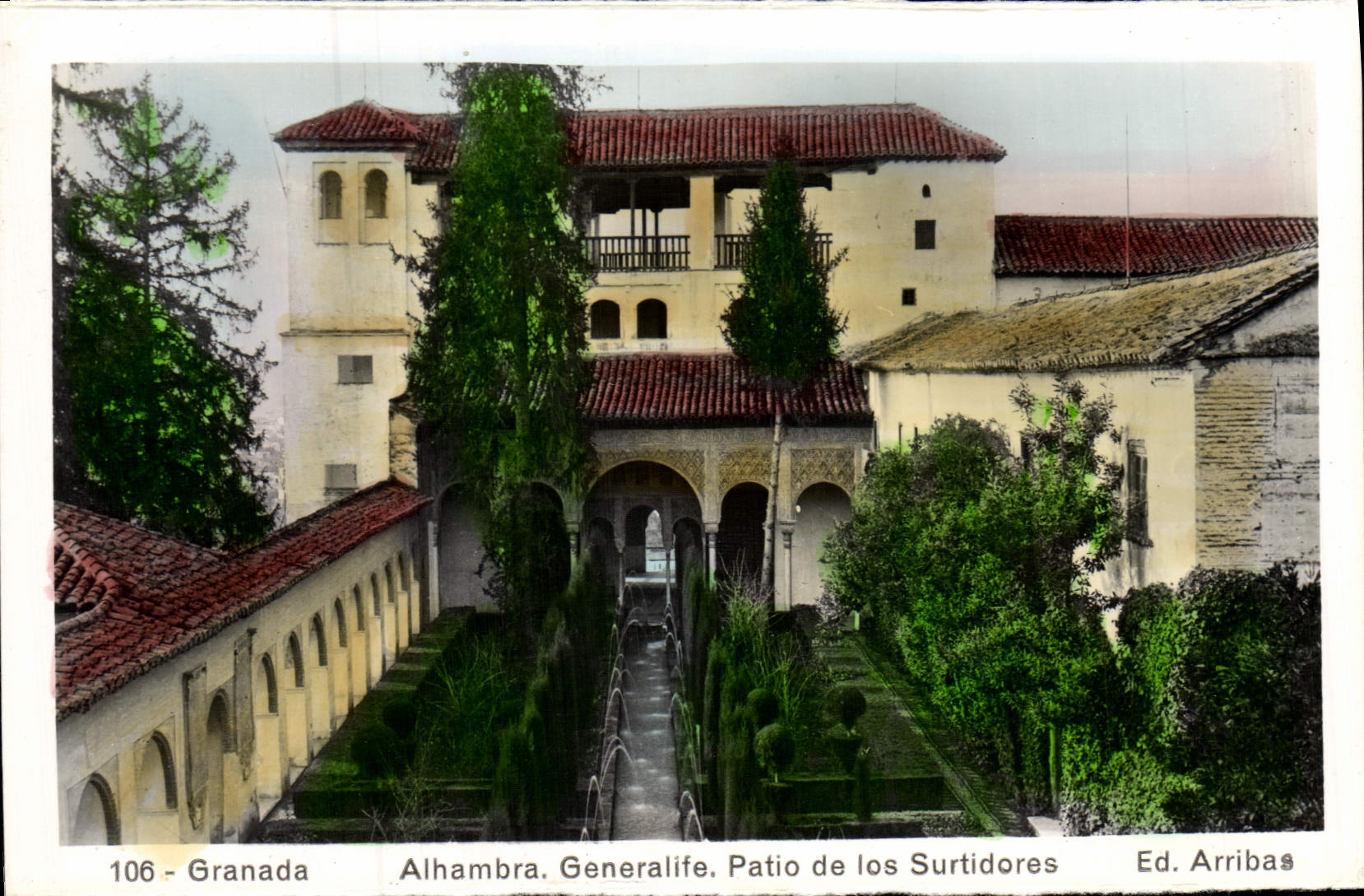 CPA Granada Algambra Generalife Patio De Los Surtidores