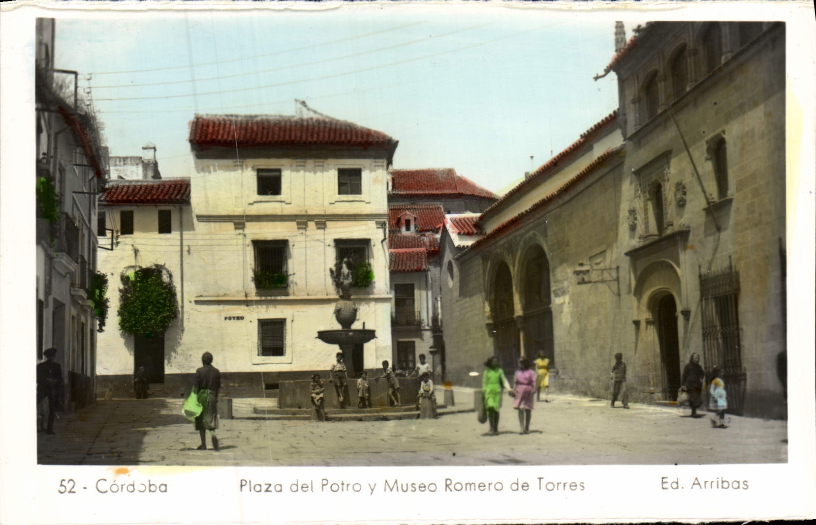 POSTAL Córdoba Plaza Del Potro allí Museo Romero De Torres de la VENDIMIA