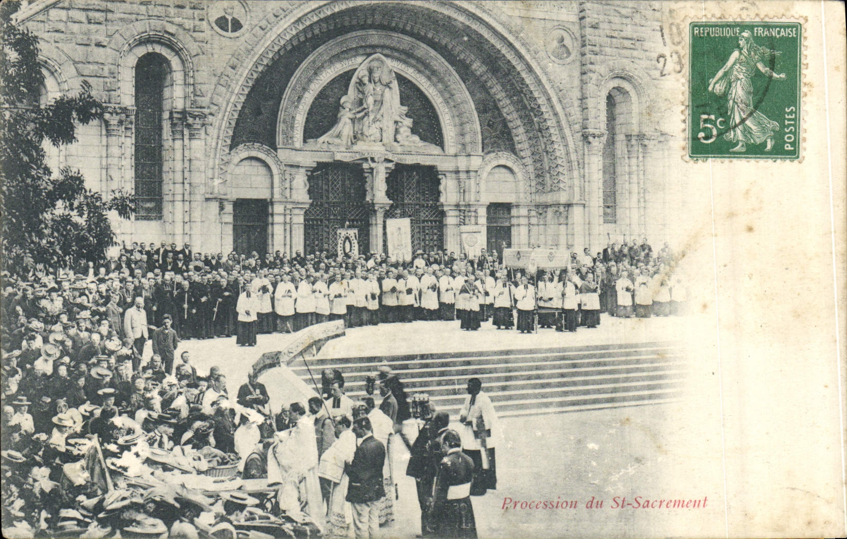 VINTAGE POSTCARD Procession Of St Sacrament Doors