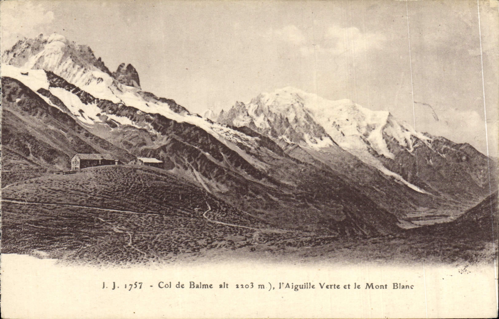 VINTAGE POSTCARD Collar De Balme the Green Needle And Mont Blanc