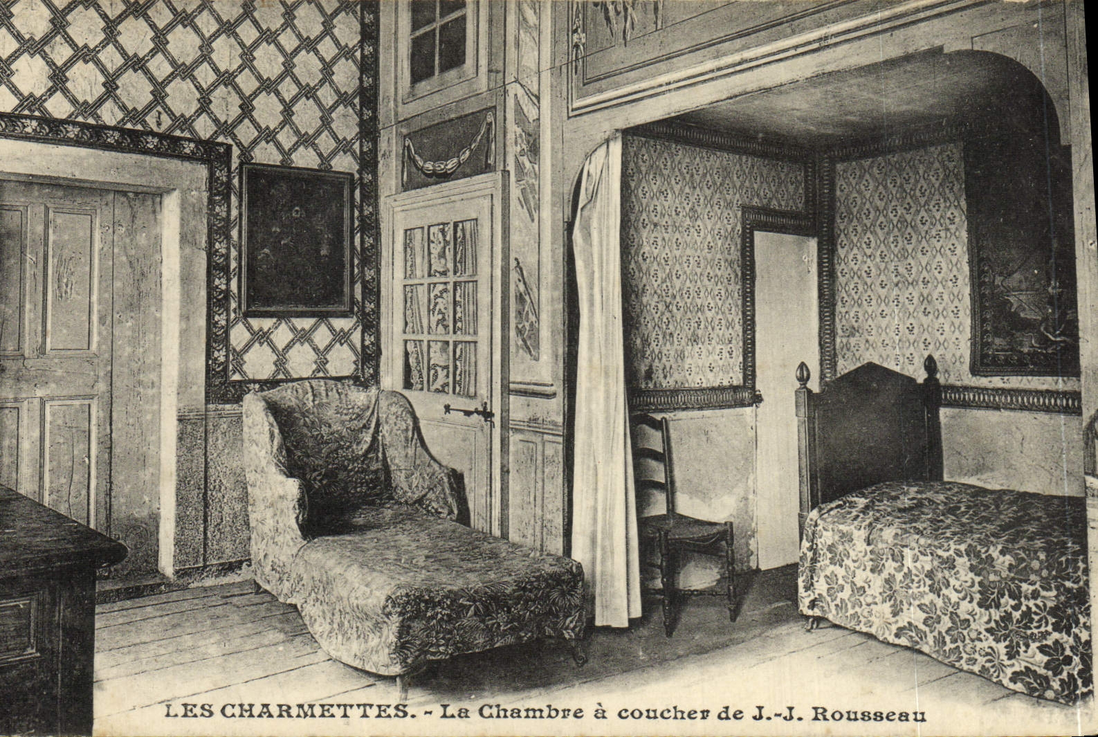 VINTAGE POSTCARD Charmettes the Room To lay down JJ Rousseau