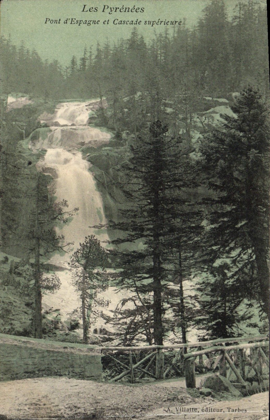 CPA Les Pyrenees Pont d'Espagne Et Cascade Superieure