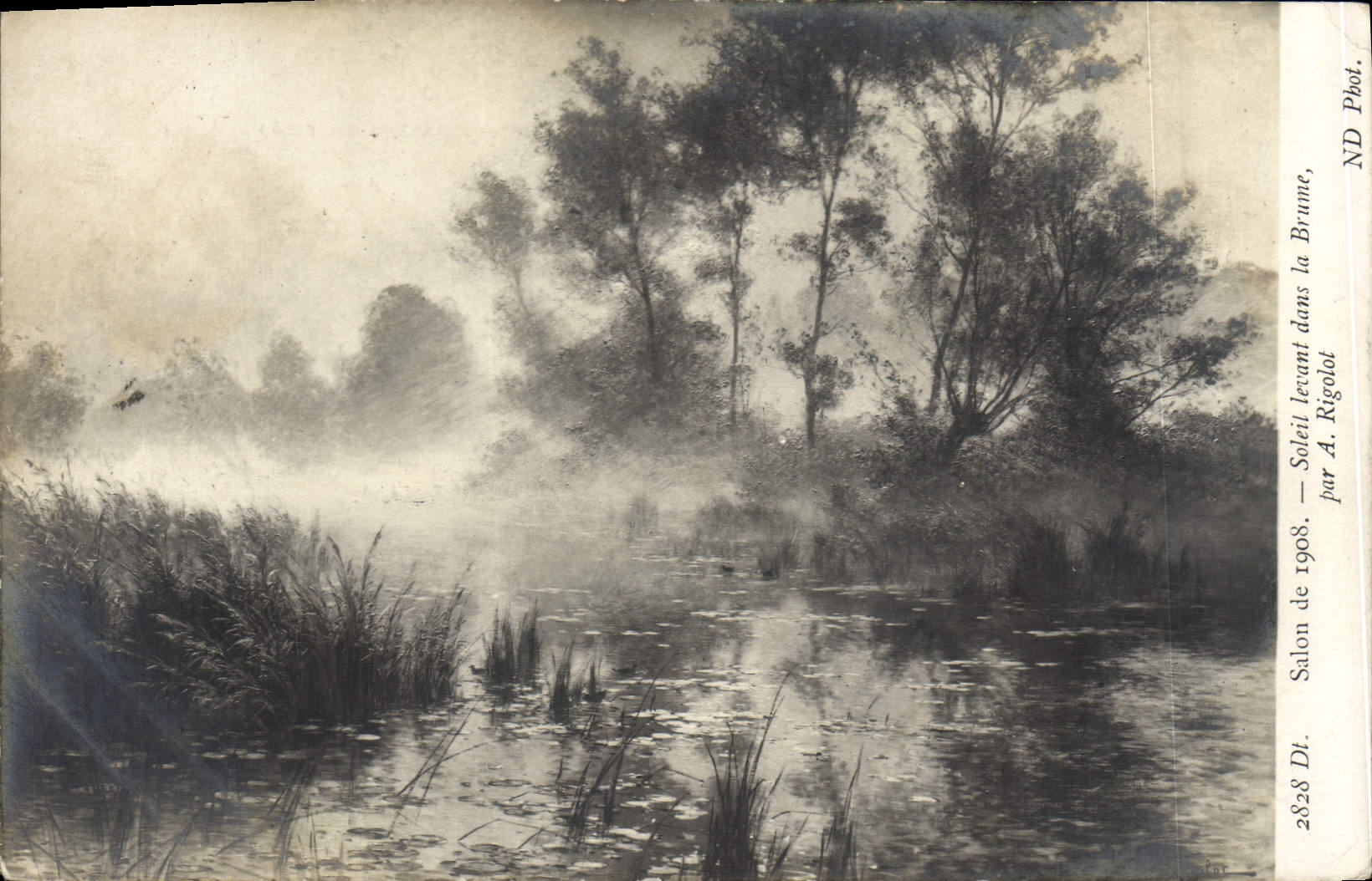 VINTAGE POSTCARD Living room Of 1908 Rising sun In the Rigolot Fog