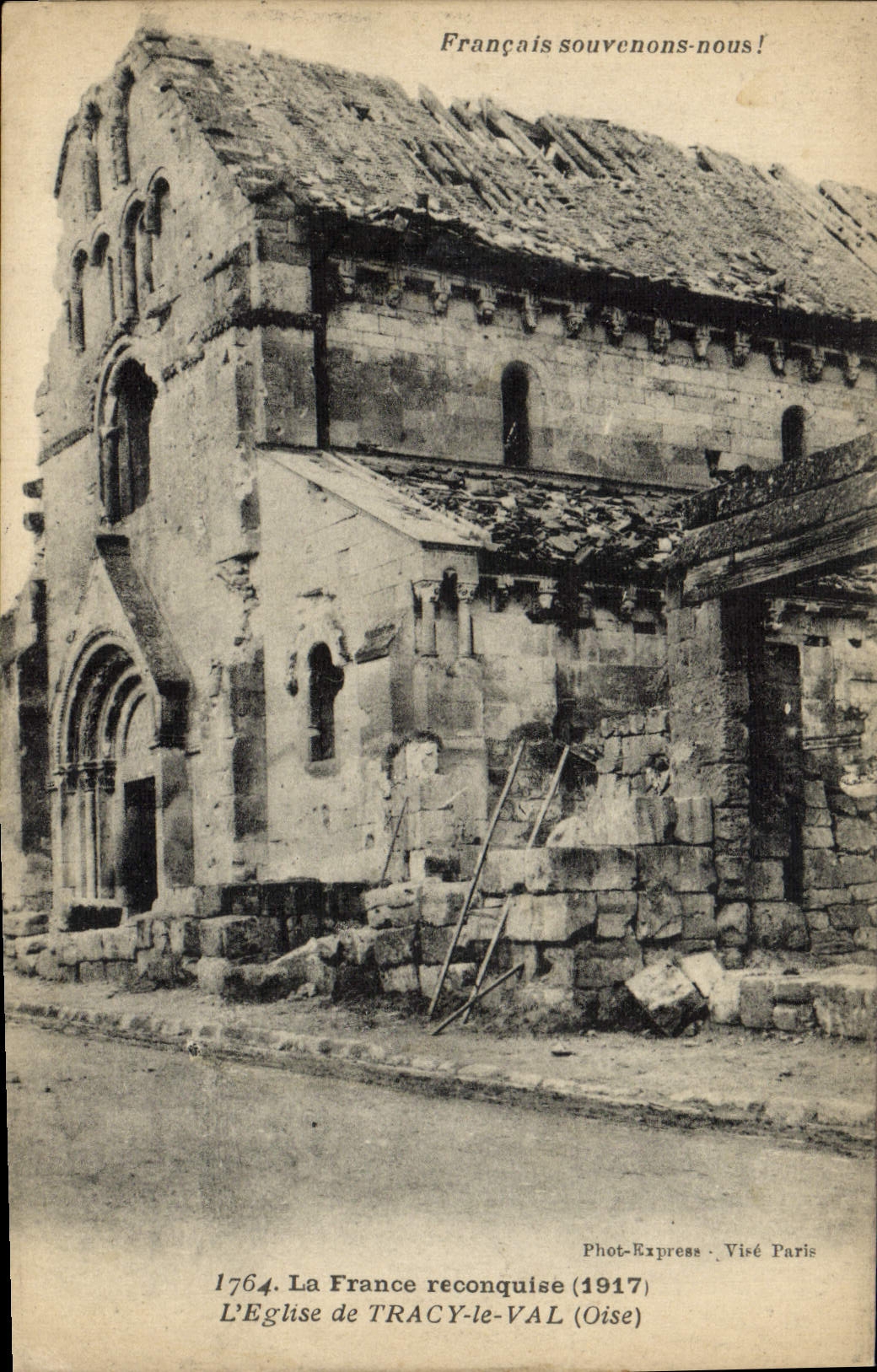 CPA Eglise De Tracy Le Val Militaria 