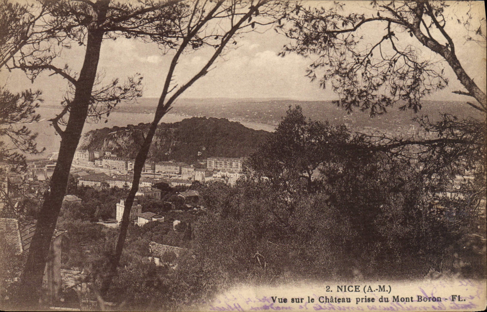 CPA Nice Vue Sur Le Chateau Prise Du Mont Boron