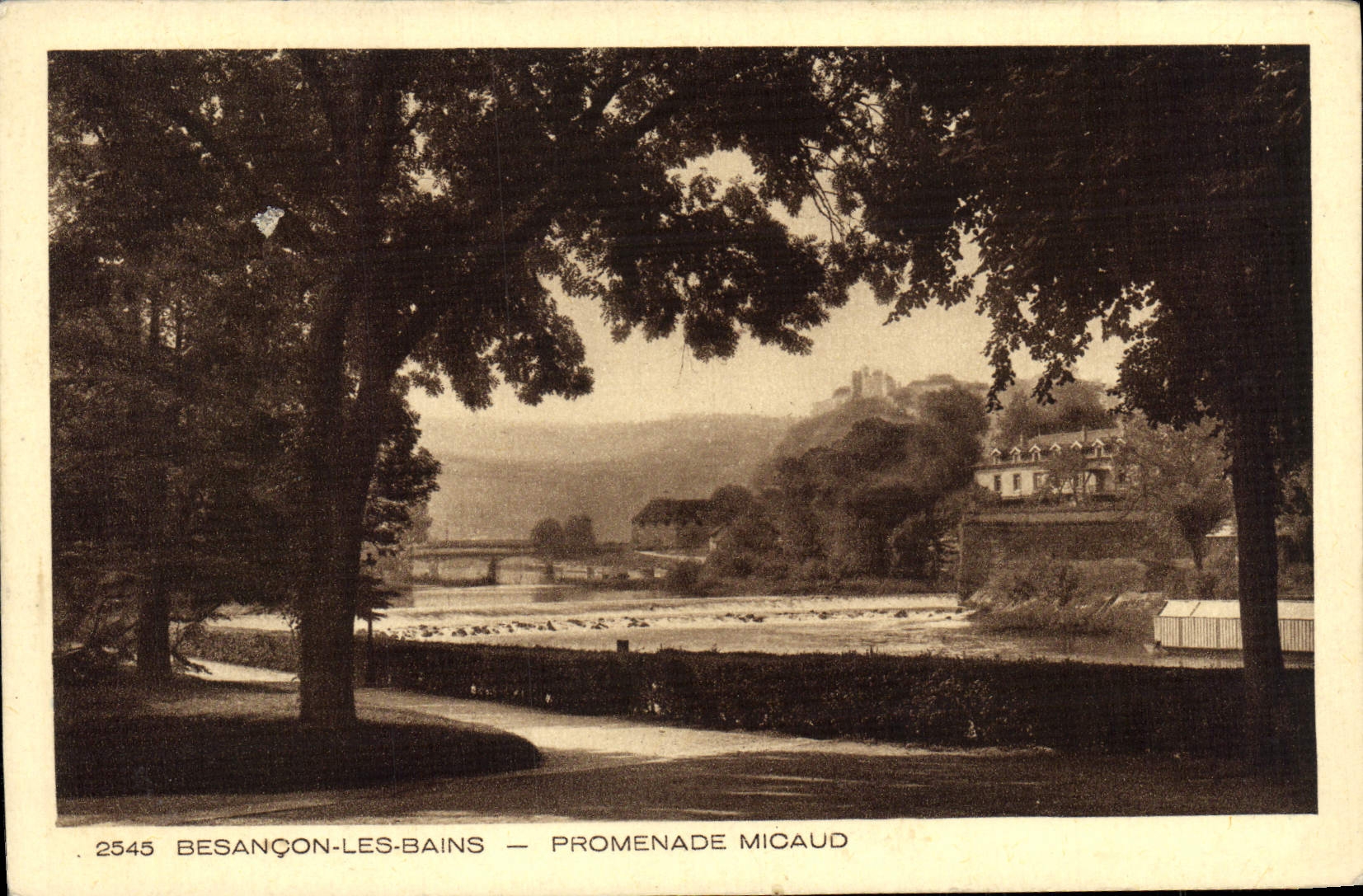 VINTAGE POSTCARD Besancon Les Bains Micaud Walk