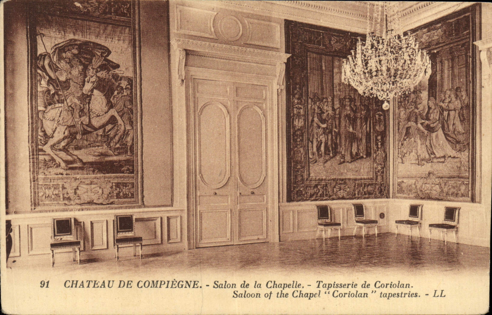 CPA Chateau De Compiegne Salon De Chapelle Tapisserie De Coriolan 