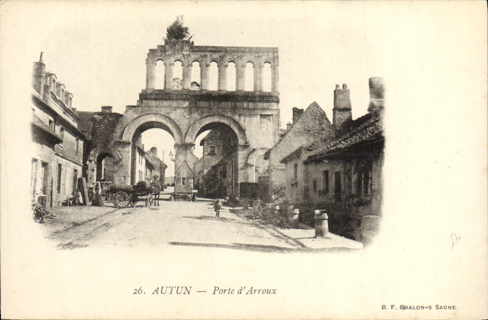 VINTAGE POSTCARD Autun Carries of Arroux