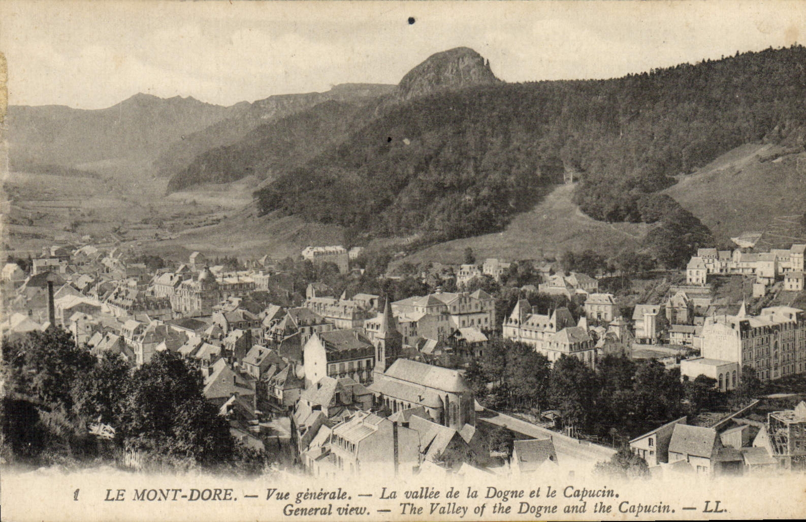 VINTAGE POSTCARD the Mount View Gilds the Valley Of Dogne And the Capuchin