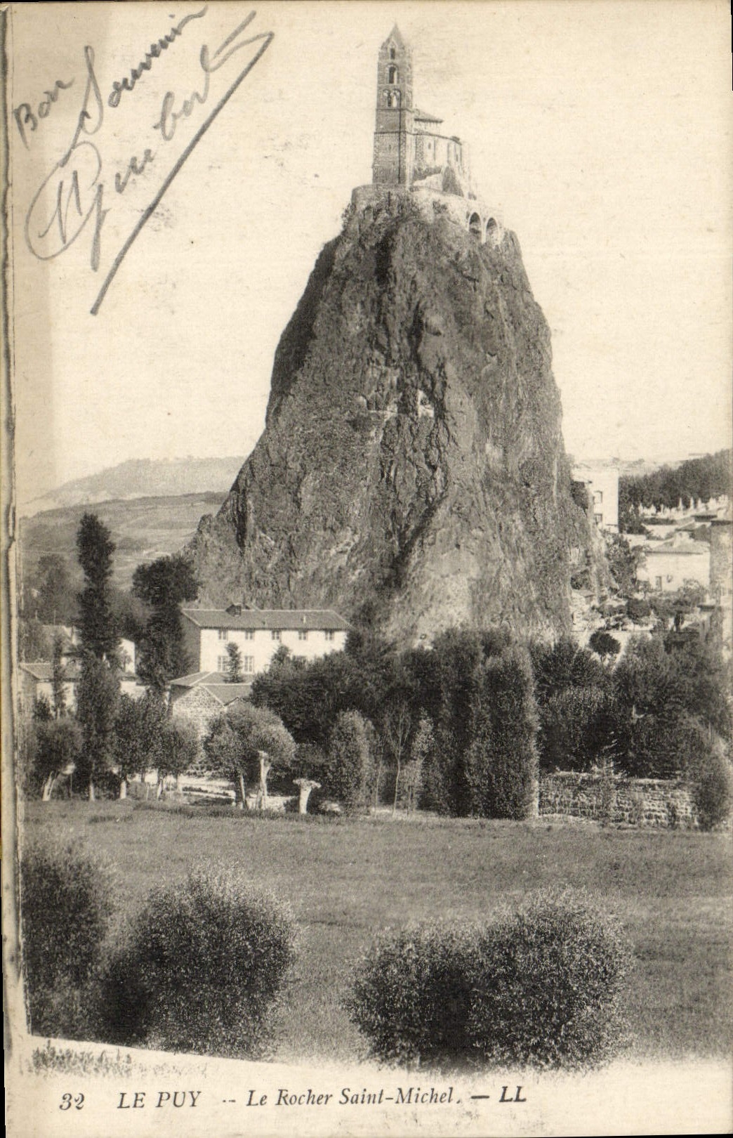 VINTAGE POSTCARD Puy the Rock Saint Michel